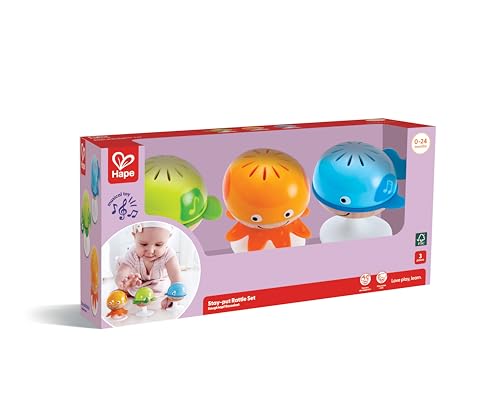 Hape Saugnapf Rasselset | Drei Tiere mit Beißringelementen, Schildkröte, Krake und Wal | Lern-Spielzeug ab 0 Monaten - Image 2