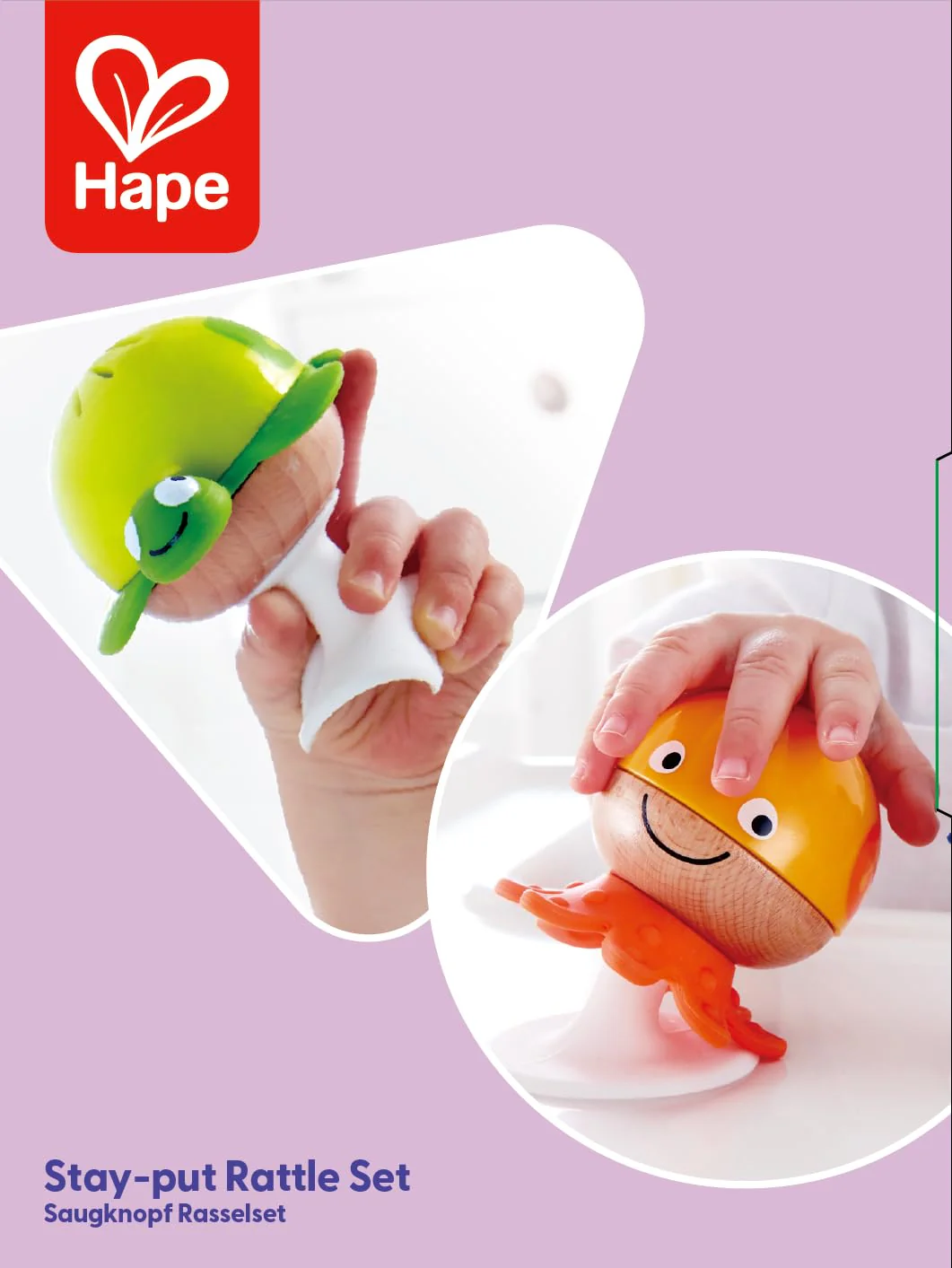 Hape Saugnapf Rasselset | Drei Tiere mit Beißringelementen, Schildkröte, Krake und Wal | Lern-Spielzeug ab 0 Monaten - Image 4