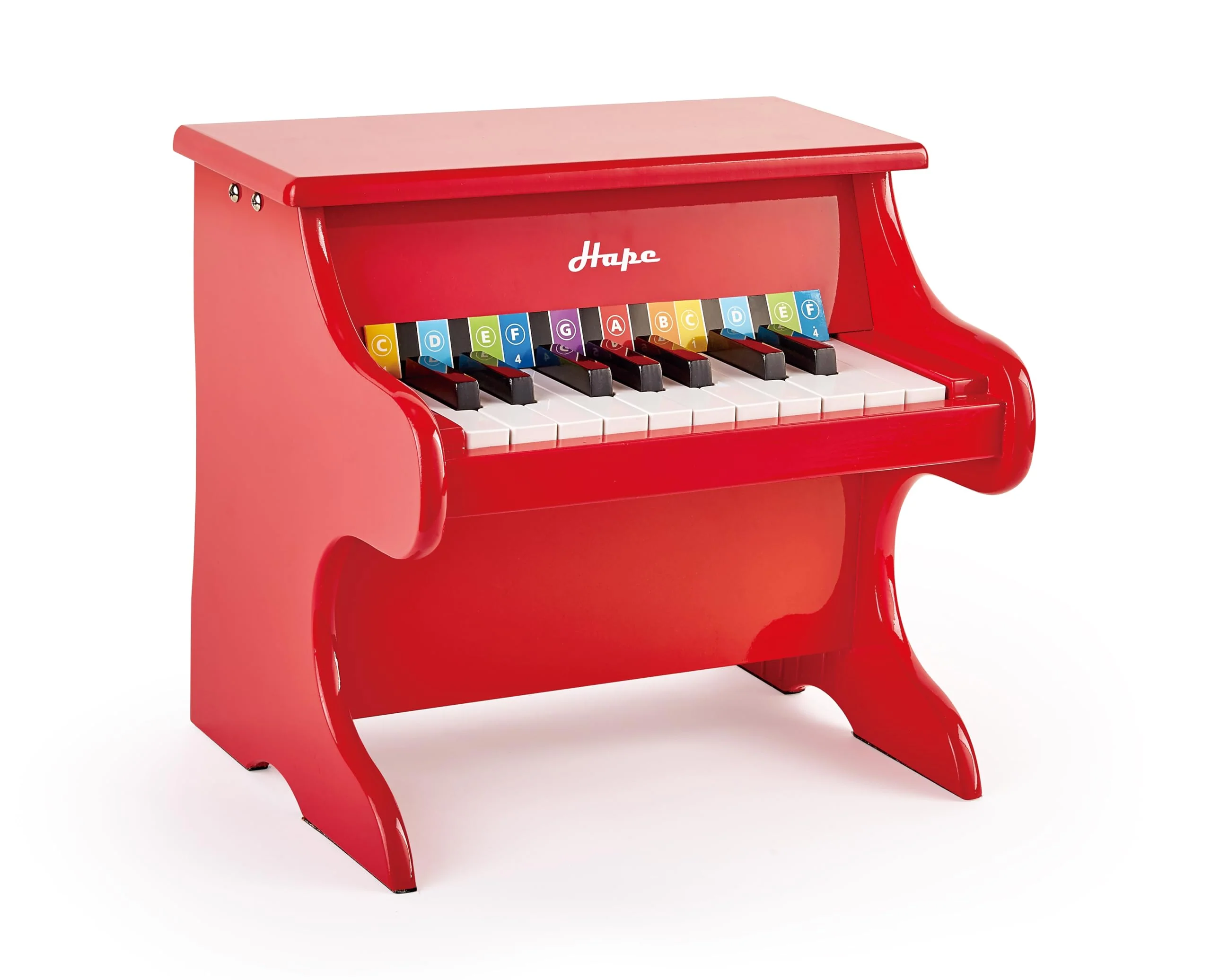 Hape Spielzeug-Klavier | Mit 18 Tasten, Musikinstrument für Kinder aus Holz, rot, ab 3 Jahren