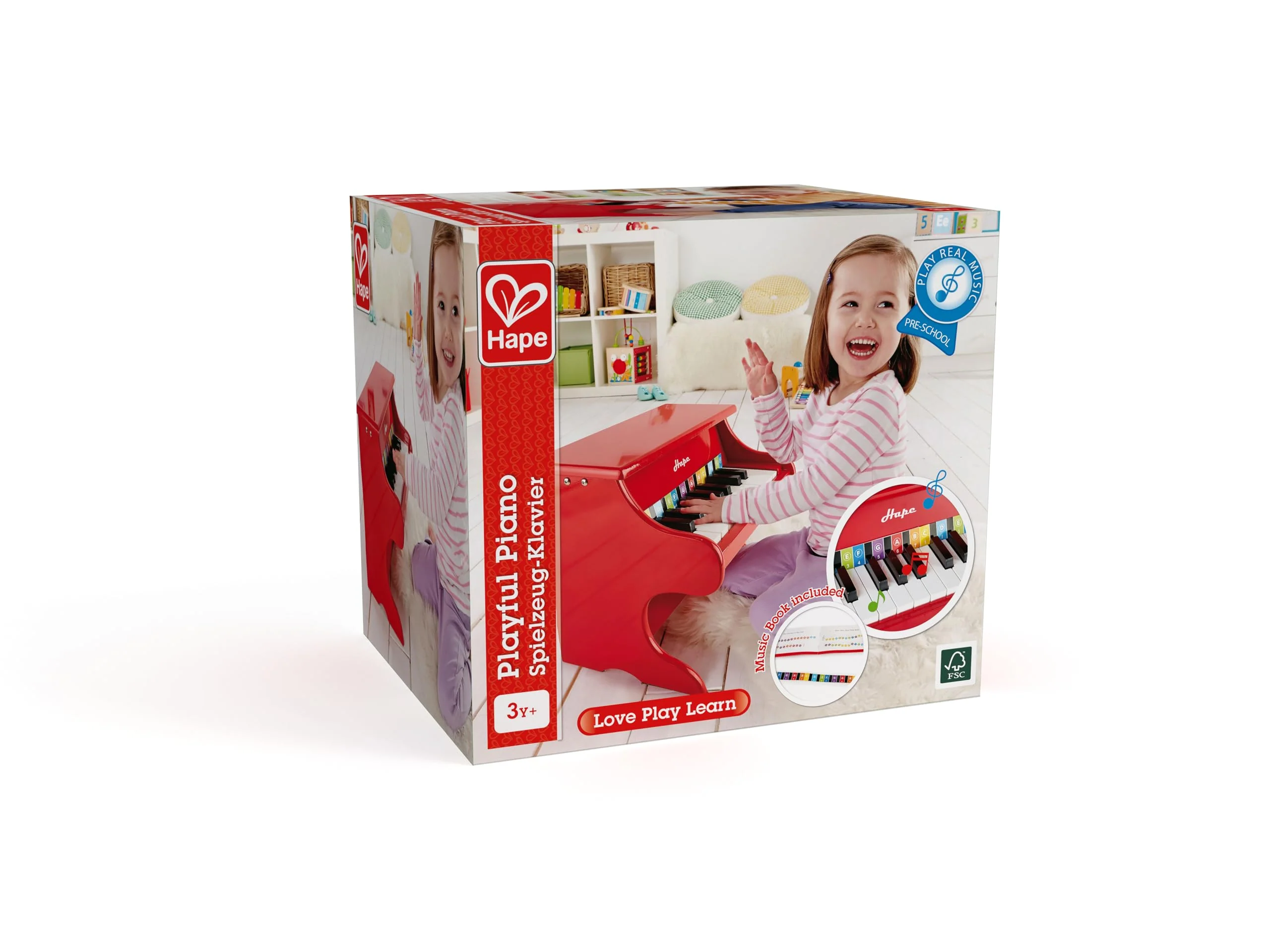 Hape Spielzeug-Klavier | Mit 18 Tasten, Musikinstrument für Kinder aus Holz, rot, ab 3 Jahren - Image 4
