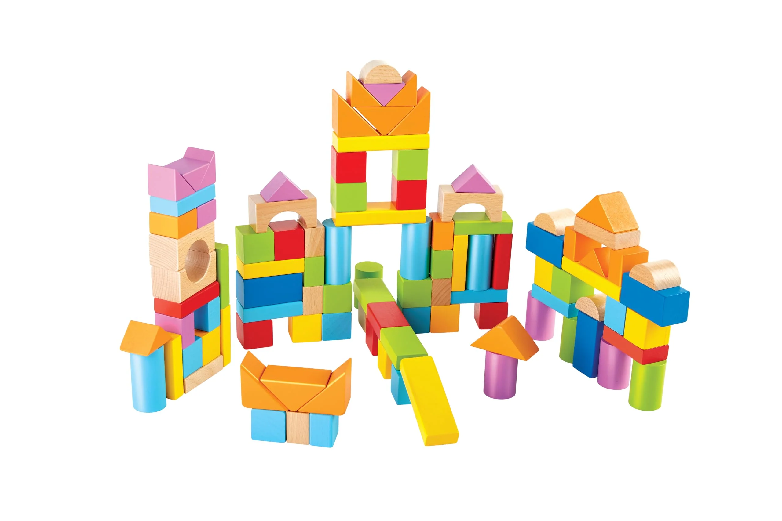 Hape Wunderbare Holzbausteine - 101-teiliges Set mit bunten Klötzen & Sortierdeckel, Motorik- und Konstruktionsspielzeug, ab 12 Monaten - Image 5