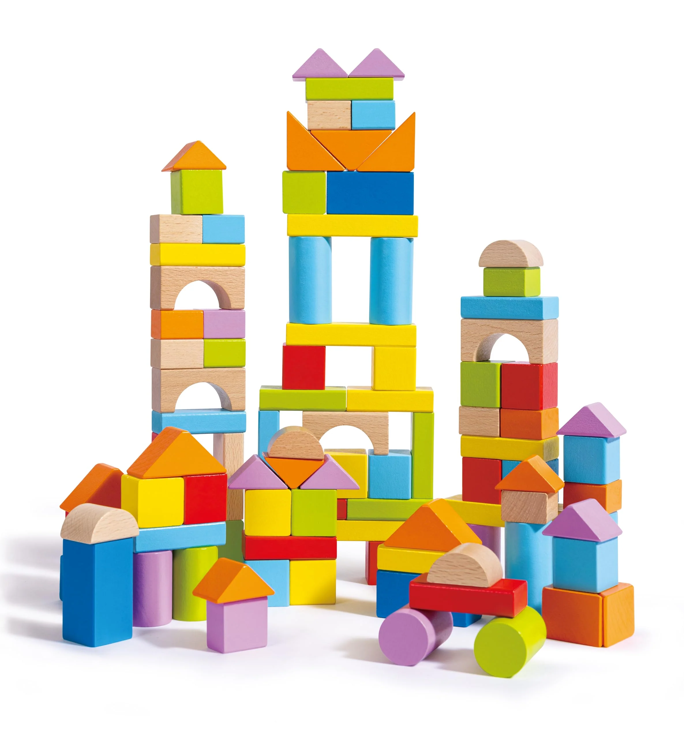 Hape Wunderbare Holzbausteine - 101-teiliges Set mit bunten Klötzen & Sortierdeckel, Motorik- und Konstruktionsspielzeug, ab 12 Monaten - Image 6