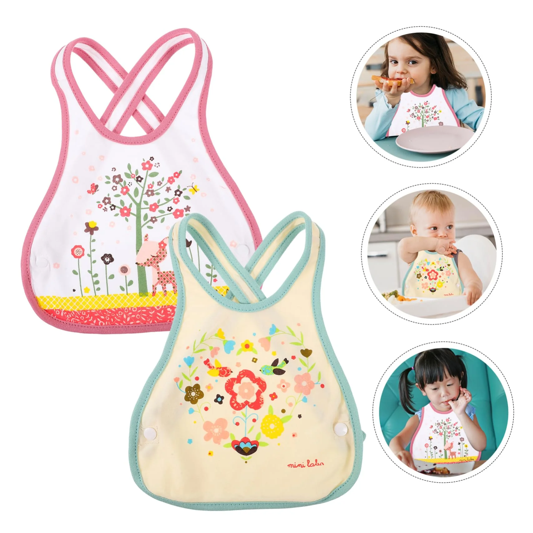 HAPINARY 2st Kreuzlatz Mit Trägern Kittel Zum Füttern Von Säuglingen Kein Ärmellatz Kindergartenkittel Kinderschürze Wasserdicht Baby Lätzchen Baumwolle - Image 4