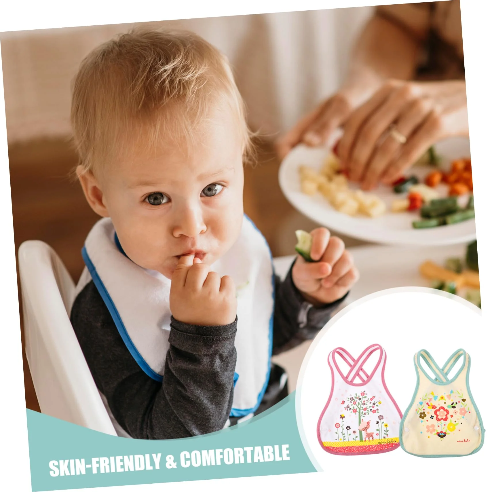 HAPINARY 2st Kreuzlatz Mit Trägern Kittel Zum Füttern Von Säuglingen Kein Ärmellatz Kindergartenkittel Kinderschürze Wasserdicht Baby Lätzchen Baumwolle - Image 8