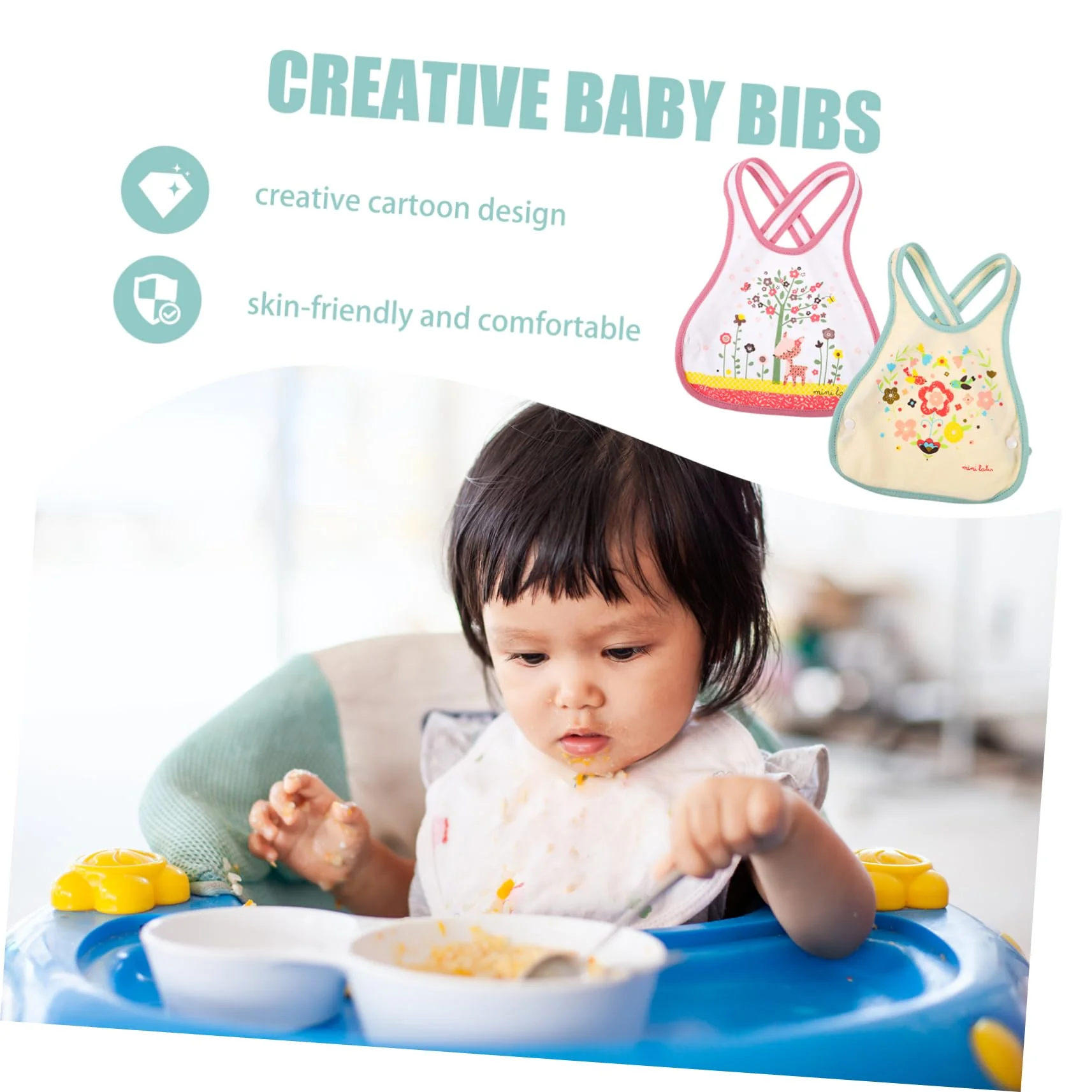 HAPINARY 2st Kreuzlatz Mit Trägern Kittel Zum Füttern Von Säuglingen Kein Ärmellatz Kindergartenkittel Kinderschürze Wasserdicht Baby Lätzchen Baumwolle - Image 9