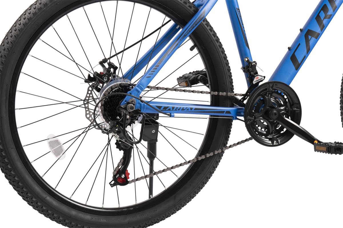 Hardtail 26 Zoll Aluminium Fahrrad, 21-Gang Shimano Schaltung, Federgabel 80 mm, integrierte Kabelführung, vormontiert, Mountainbike für Damen & Herren, Outdoor & Trail geeignet (Blau) - Image 8