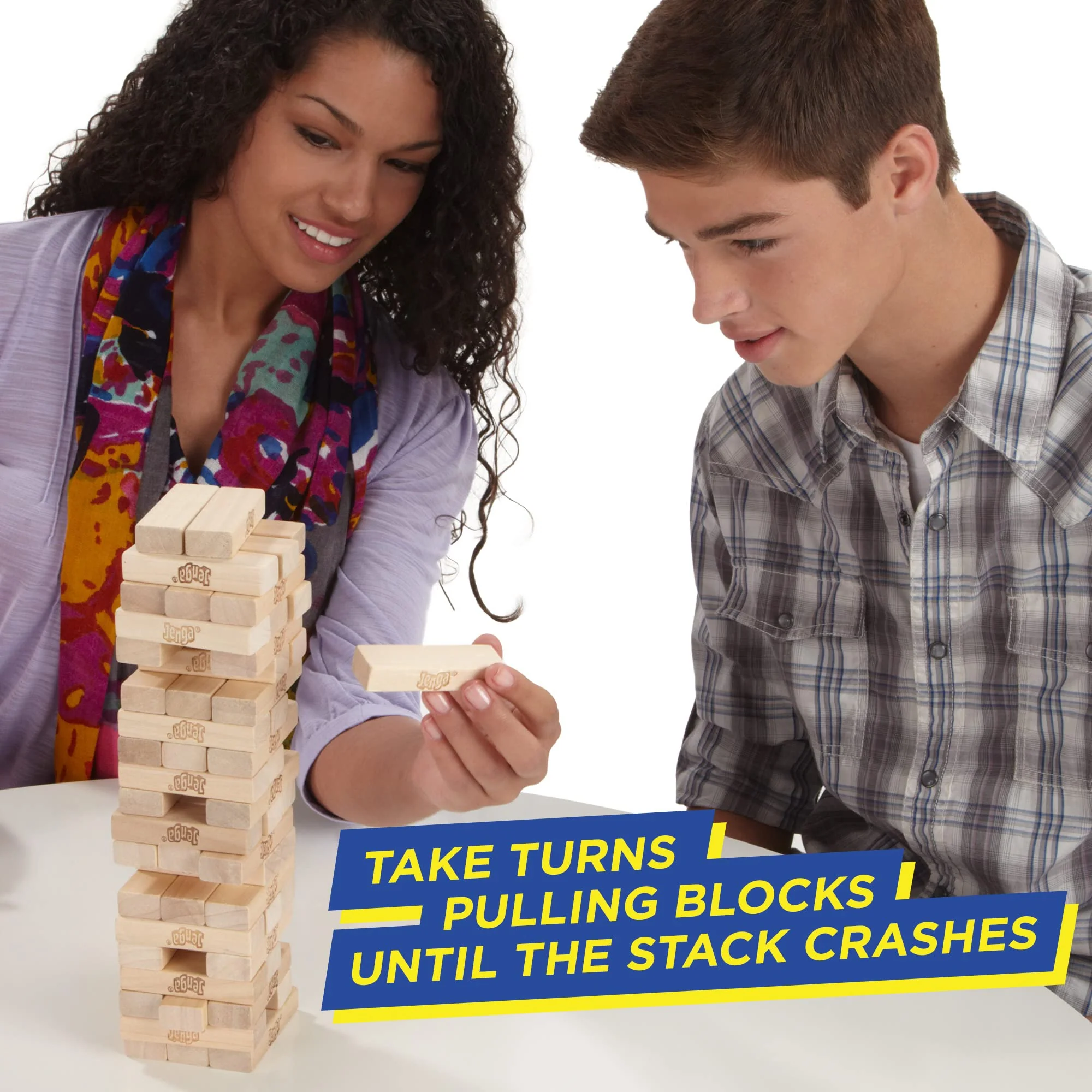 Hasbro Gaming Jenga Classic, beliebtes Geschicklichkeitsspiel für Kinder ab 6 Jahren und bis 2 Spieler – originelles Familien-Spiel und Reisespiel für unterwegs, Weihnachtsspielzeug - Image 3