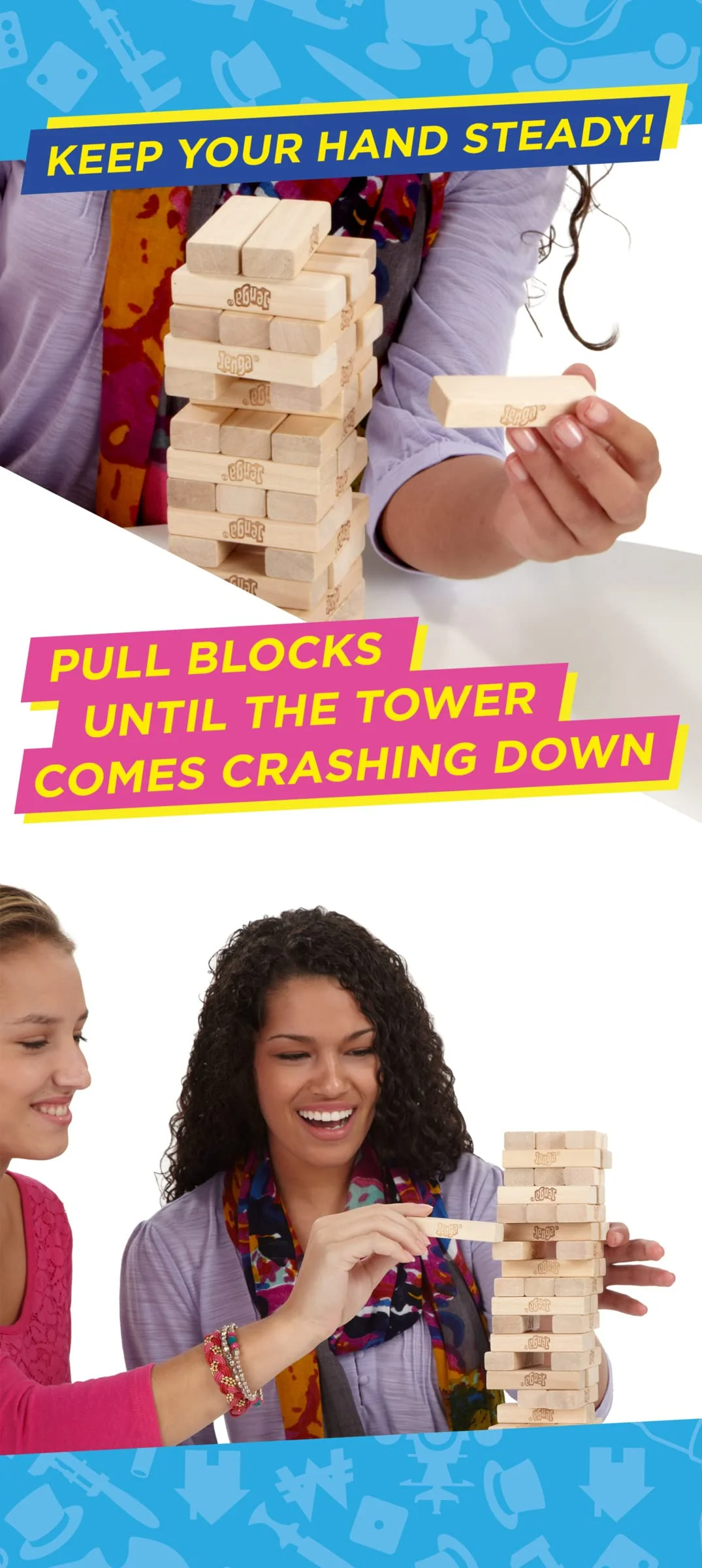 Hasbro Gaming Jenga Classic, beliebtes Geschicklichkeitsspiel für Kinder ab 6 Jahren und bis 2 Spieler – originelles Familien-Spiel und Reisespiel für unterwegs, Weihnachtsspielzeug - Image 4