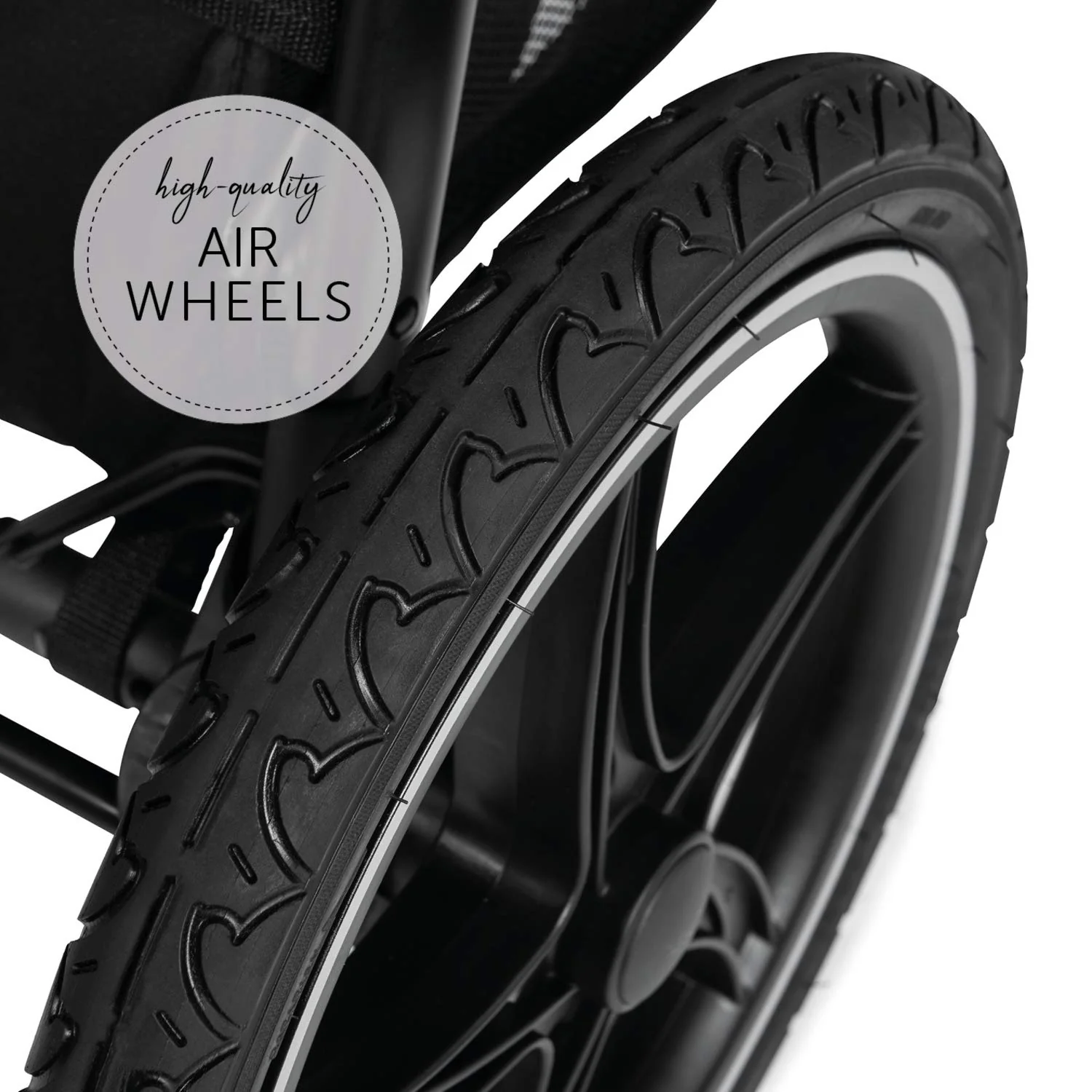 hauck Kinderwagen Runner 2, Dreirad Buggy mit XL Lufträder für Kinder bis 22 kg, UV-Schutz 50+, Belüftungsfenster, Höhenverstellbar, Faltbar, XL Korb bis 3 kg, Liegefunktion (Black) - Image 6