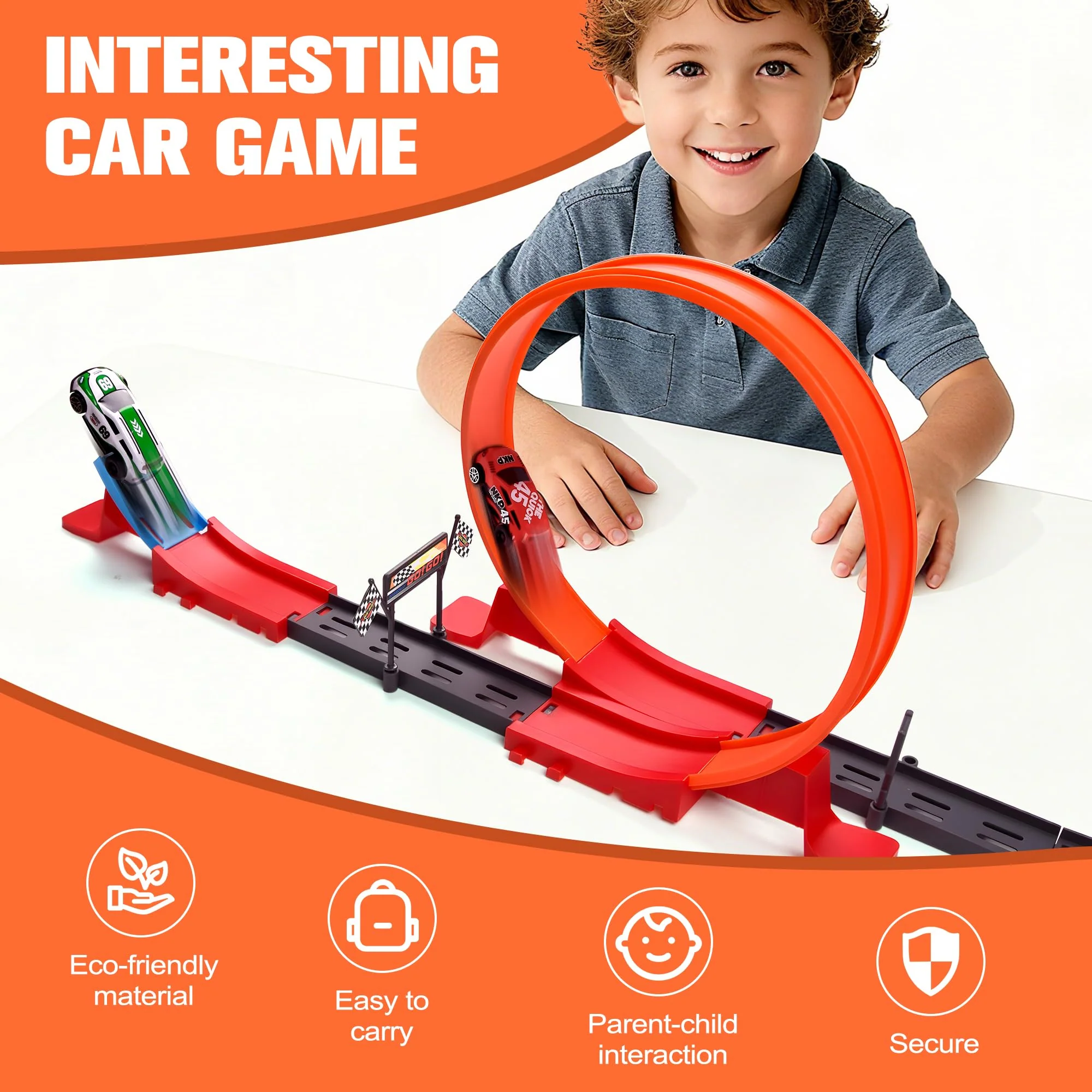 Havnidy Autorennbahn für Kinder, Rennstrecke Auto Spielzeug Mit 360°-Loopings und 2 Schnellen Rückziehautos, Strecke Spielzeug Geschenk für Jungen ab 3 4 5 6 Jahren - Image 7