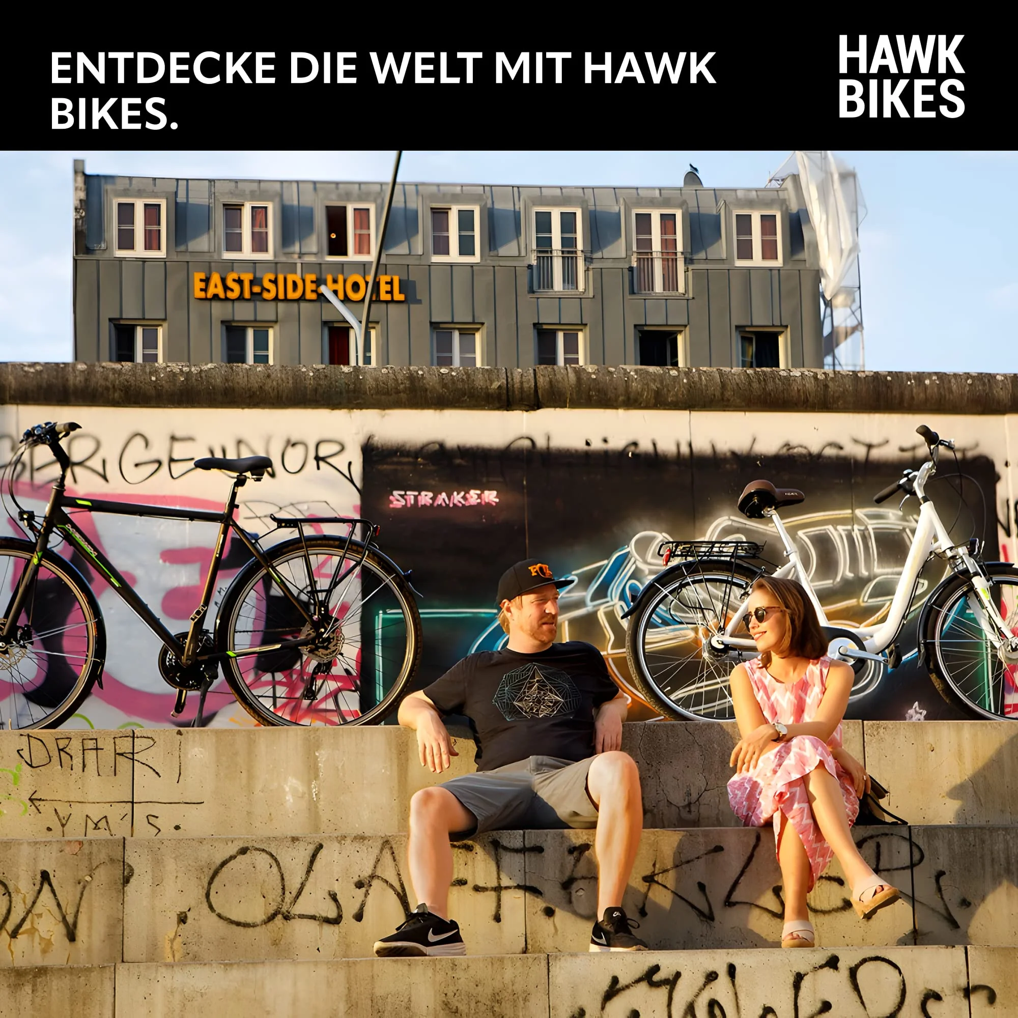 HAWK Trekking Gent Premium Plus Fahrrad Herren inkl. Tasche, 57 cm I Bike mit Microshift 24 Gang Kettenschaltung & Beleuchtung I Allrounder I Schwarz - Image 5