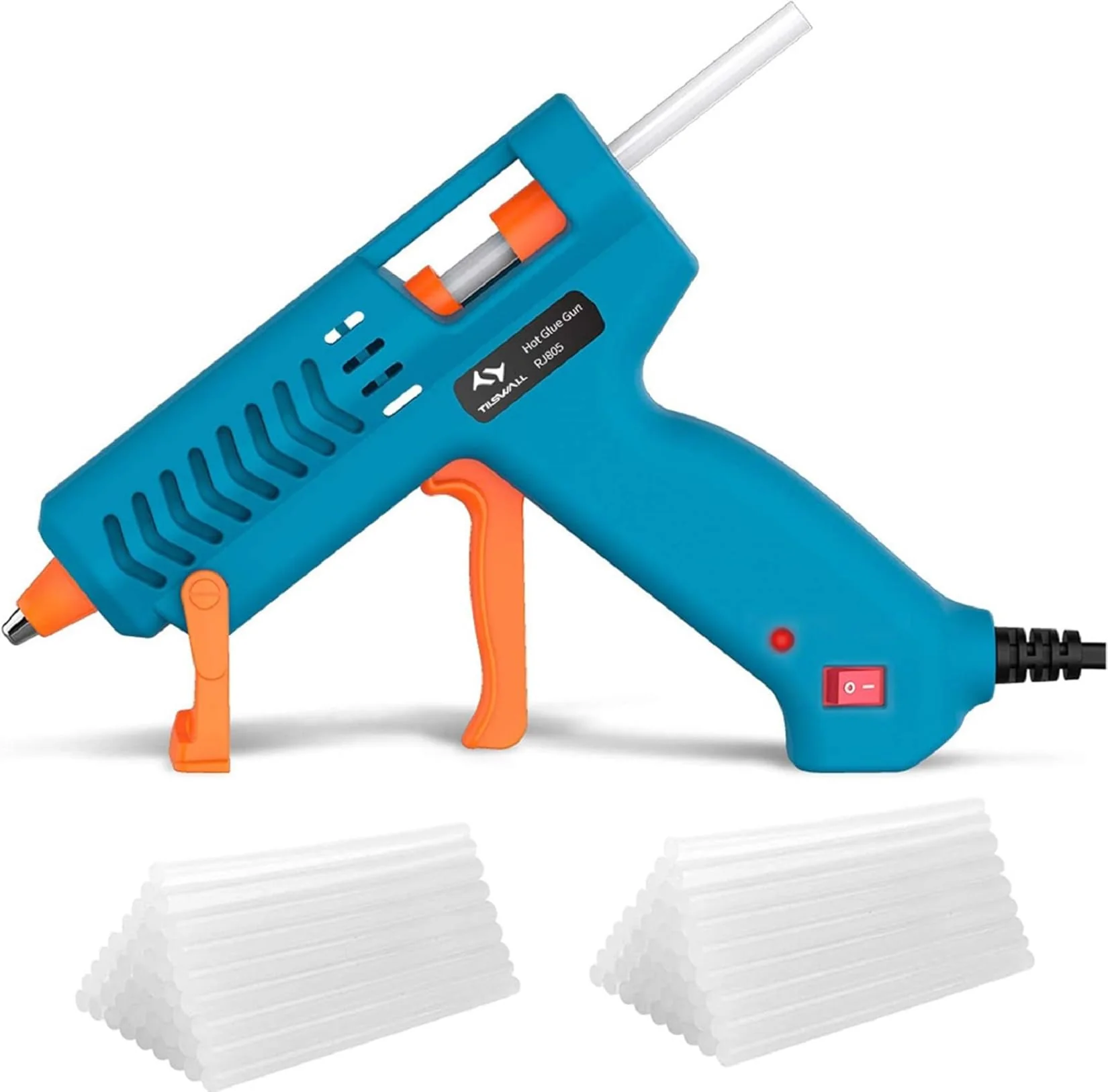 Heißklebepistole 50W Tilswall, Klebepistole mit 75pcs Klebesticks 7mm x 130mm Transparente Klebepistole Set für Schule DIY Kunst, Handwerk und Schnelle Reparaturen in Haus - Image 3
