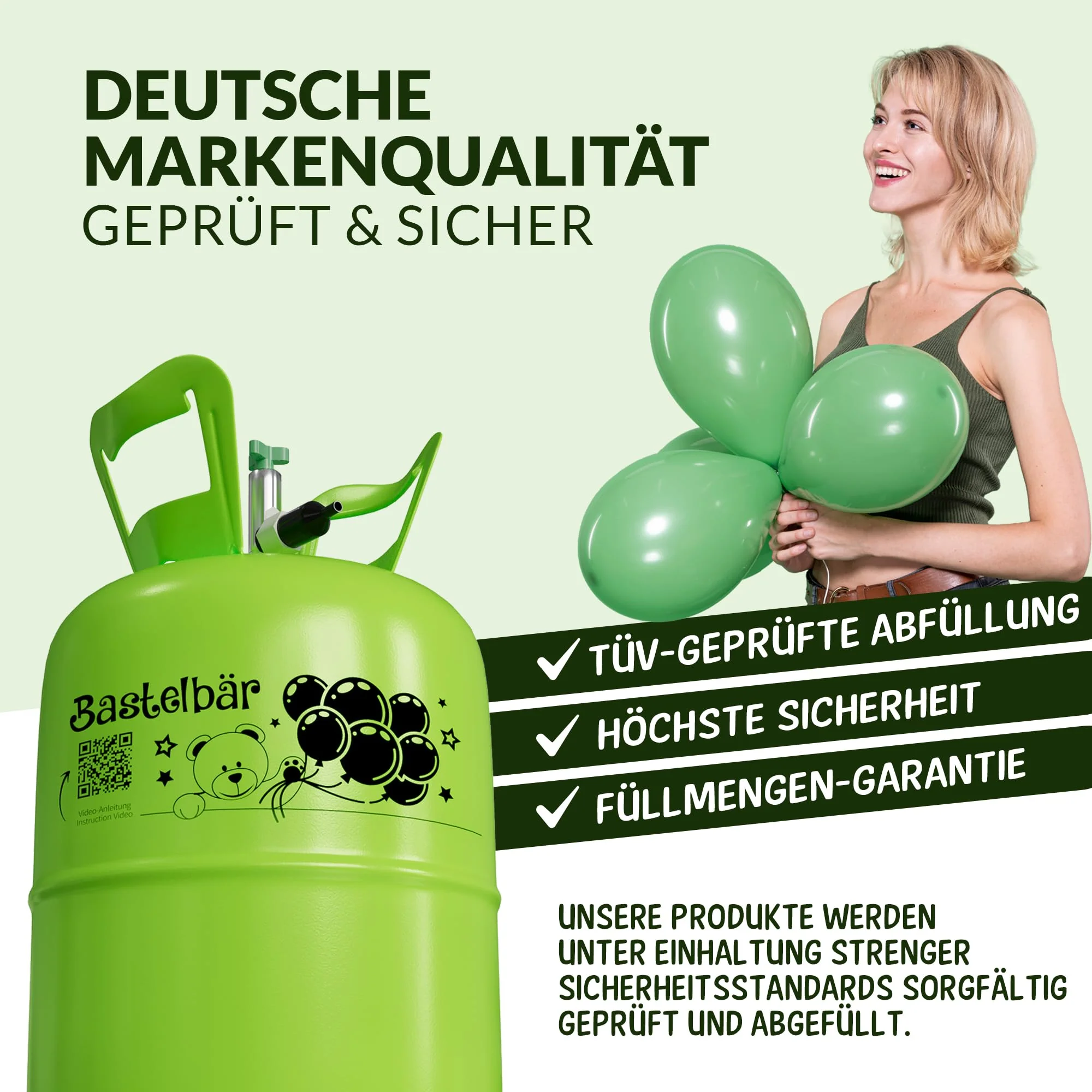 Helium Gasflasche + 100 Luftballons ÖKO-TEST "SEHR GUT" • für ca. 30 Ballons ✓ garantierte 200l Ballongas ✓ Ballons MADE IN EU ✓ Helium Balloon Gas • praktisches Füllsystem für Party, Geburtstag uvm. - Image 6