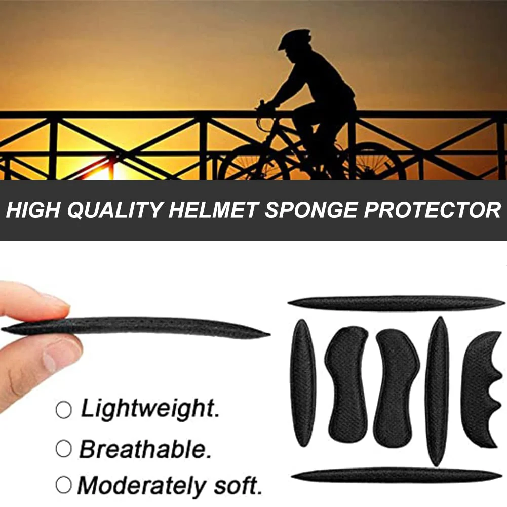 Helmpolster Schaumstoff,Fahrradhelm Polster,Helmpolster,Helm Unterlage,Taktische Helmpolster,Helm Polster-Schaumstoff-Kit,Sicherheit Helm Innenpolster Zubehör,für Fahrrad Motorrad,Schwarz
