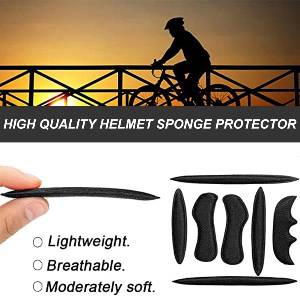 Helmpolster Schaumstoff,Fahrradhelm Polster,Helmpolster,Helm Unterlage,Taktische Helmpolster,Helm Polster-Schaumstoff-Kit,Sicherheit Helm Innenpolster Zubehör,für Fahrrad Motorrad,Schwarz - Image 3