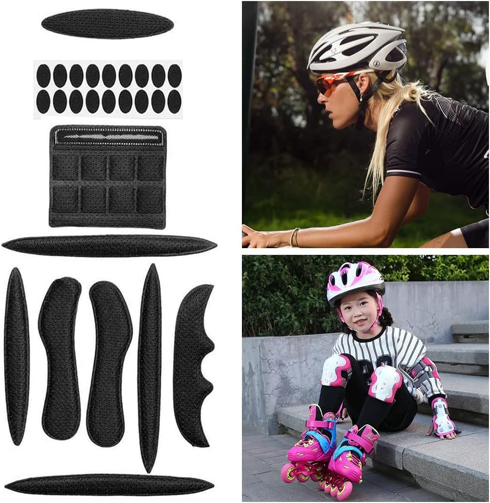 Helmpolster Schaumstoff,Fahrradhelm Polster,Helmpolster,Helm Unterlage,Taktische Helmpolster,Helm Polster-Schaumstoff-Kit,Sicherheit Helm Innenpolster Zubehör,für Fahrrad Motorrad,Schwarz - Image 9