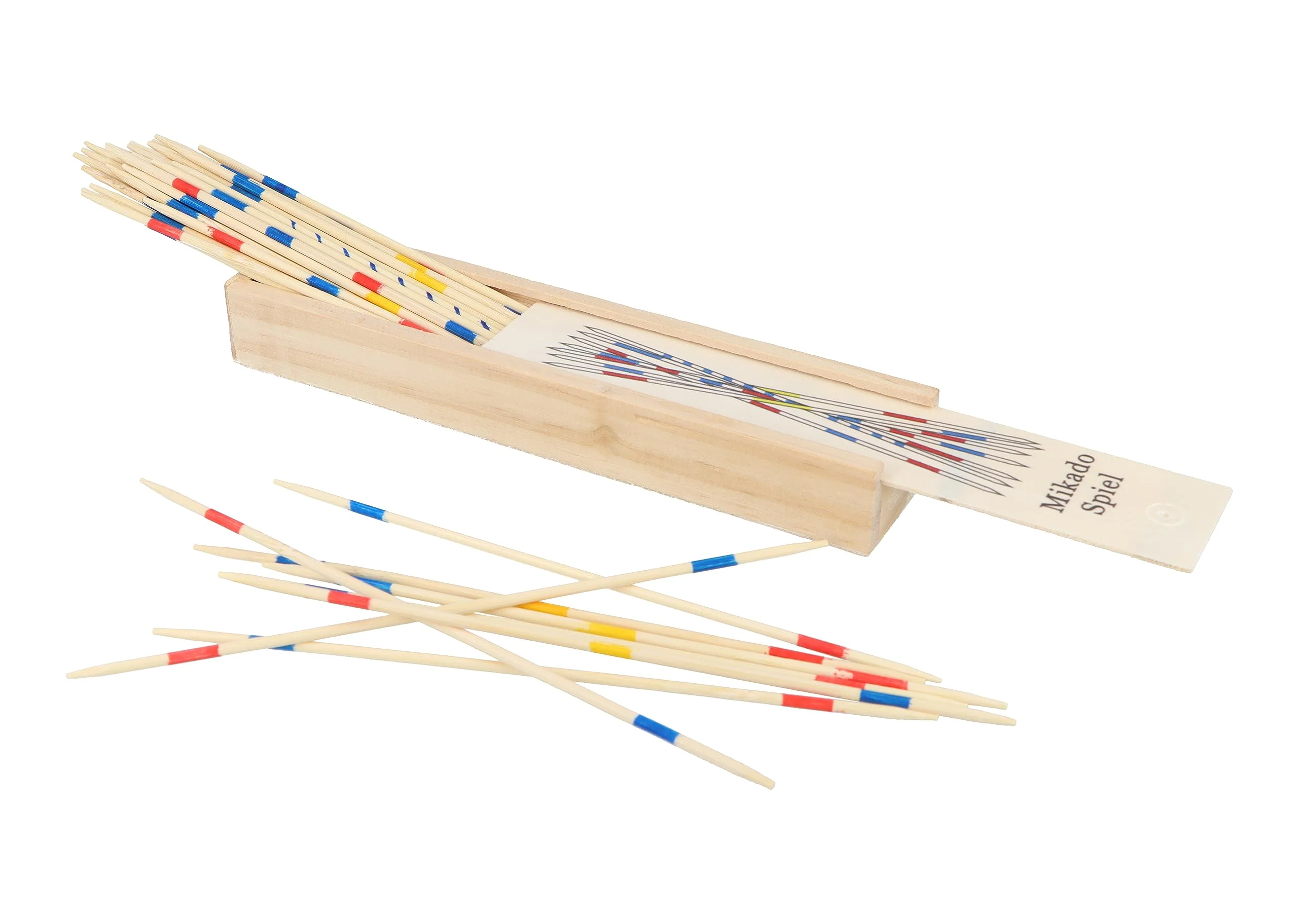 HENBRANDT Mikado Stäbchen, Holzkiste mit 41-Teilig, 19cm Pickup Sticks Familienspiele Tischplatte Brettspiel Holzspielzeug für Kinder und Erwachsene - Image 4