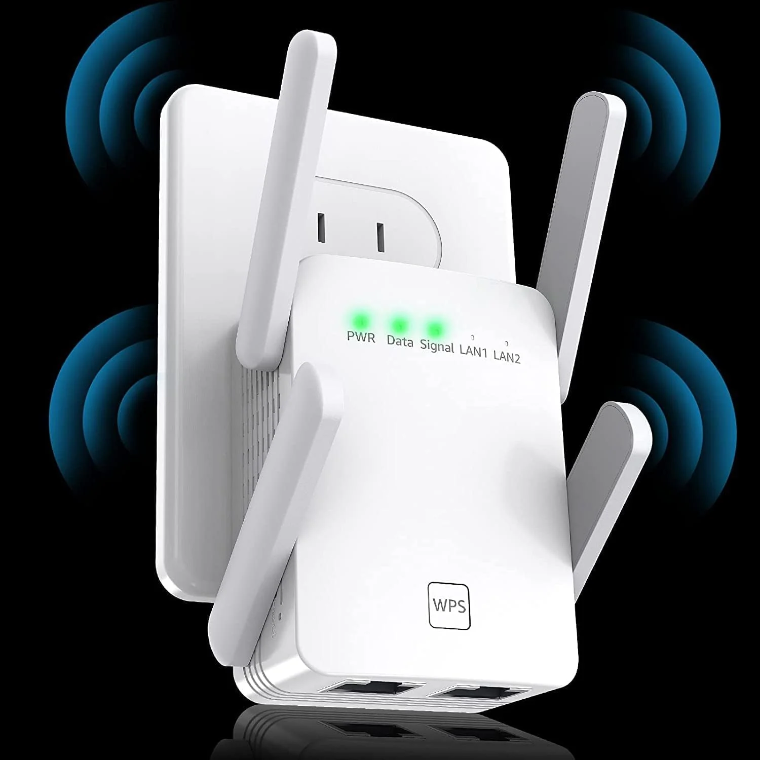 HENLSON N300 WLAN Verstärker, 300 Mbit/s Ultraxtended WiFi Repeater with LAN Ethernet Anschluss, Unterstützung WPS, Compatible with AVM Fritz TP-Link 99% Standard Routers, Weiß - Image 4