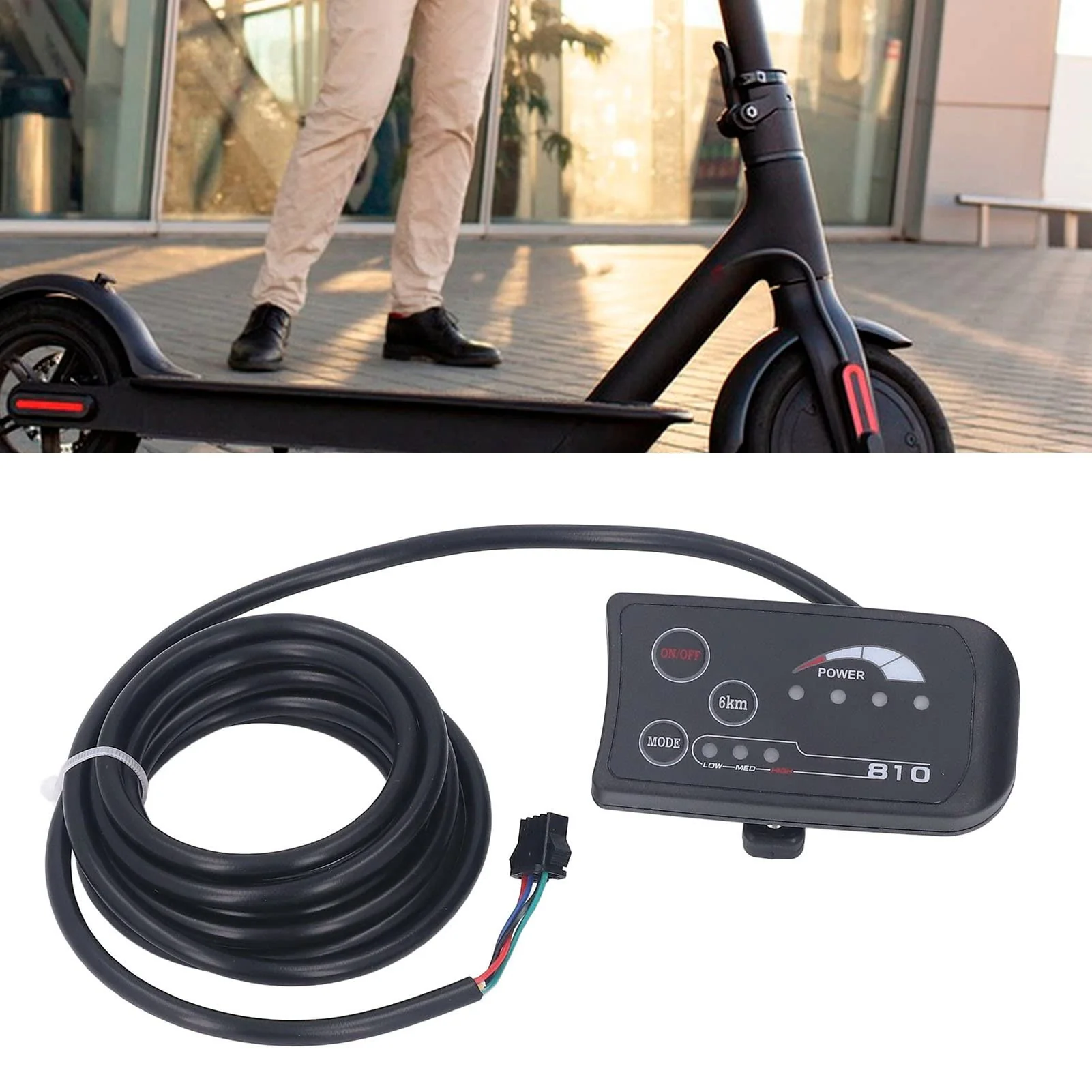 HERCHR 36V 48V S810 LED-Anzeigefeld Für Elektrofahrrad, 4-Draht-Fahrradmodifikation, LED-Kontrollanzeige, Messgerät, Sm-Stecker - Image 5