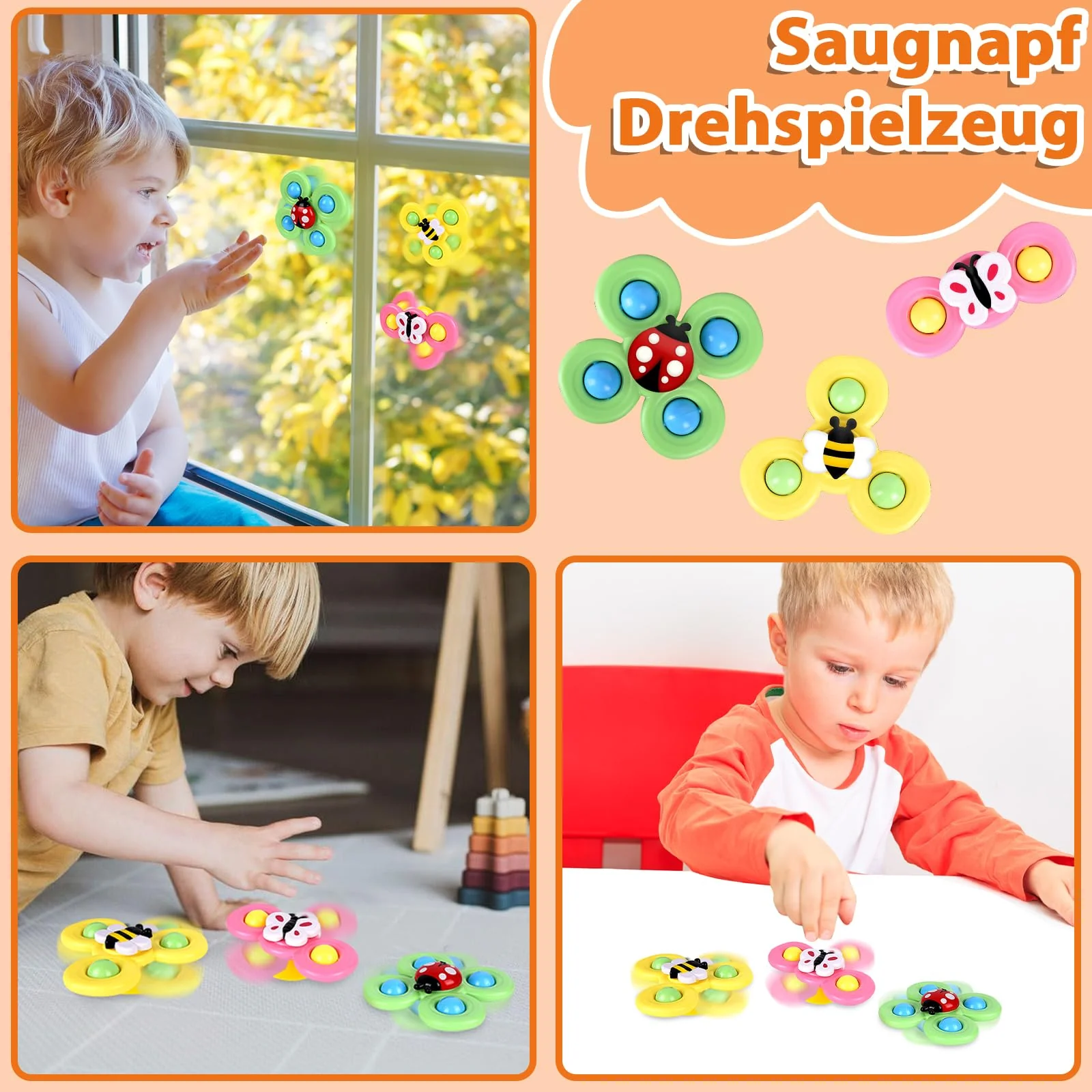 Herenear 6 in 1 Montessori Spielzeug Baby, Spielzeug Baby ab 6 Monate, Motorikspielzeug, Stapelspiel Bausteine, Tissue Box, Montessori Spielzeug ab 1 Jahr, Geschenk für Junge Mädchen - Image 3