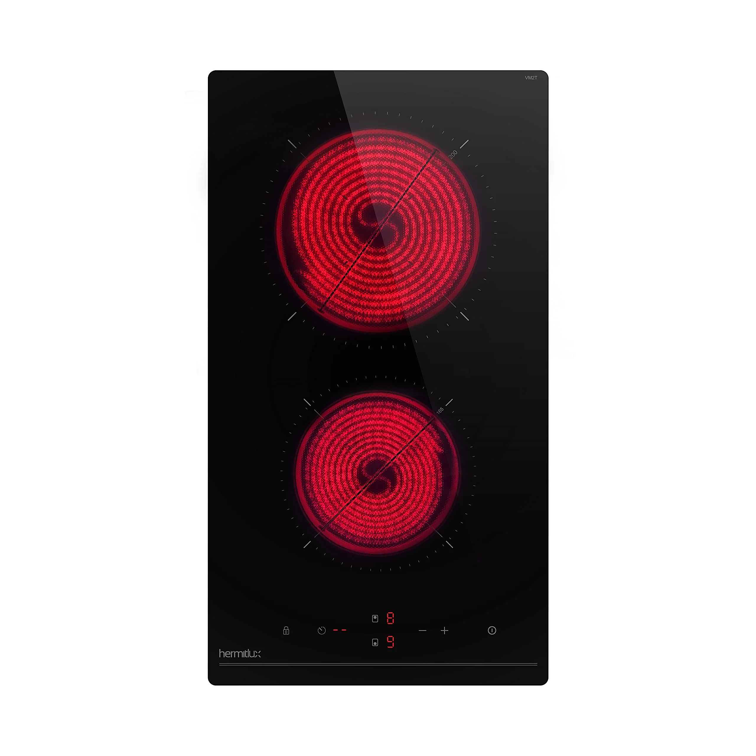 Hermitlux Domino Glaskeramikkochfeld, Eingebaut 29 cm Glaskeramik Elektrisches Kochfeld, 9 Leistungsstufen, Sensor-Touch-Steuerung, Kindersicherung, 1-99 Minuten-Timer, Geeignet für Alle Töpfe - Image 2