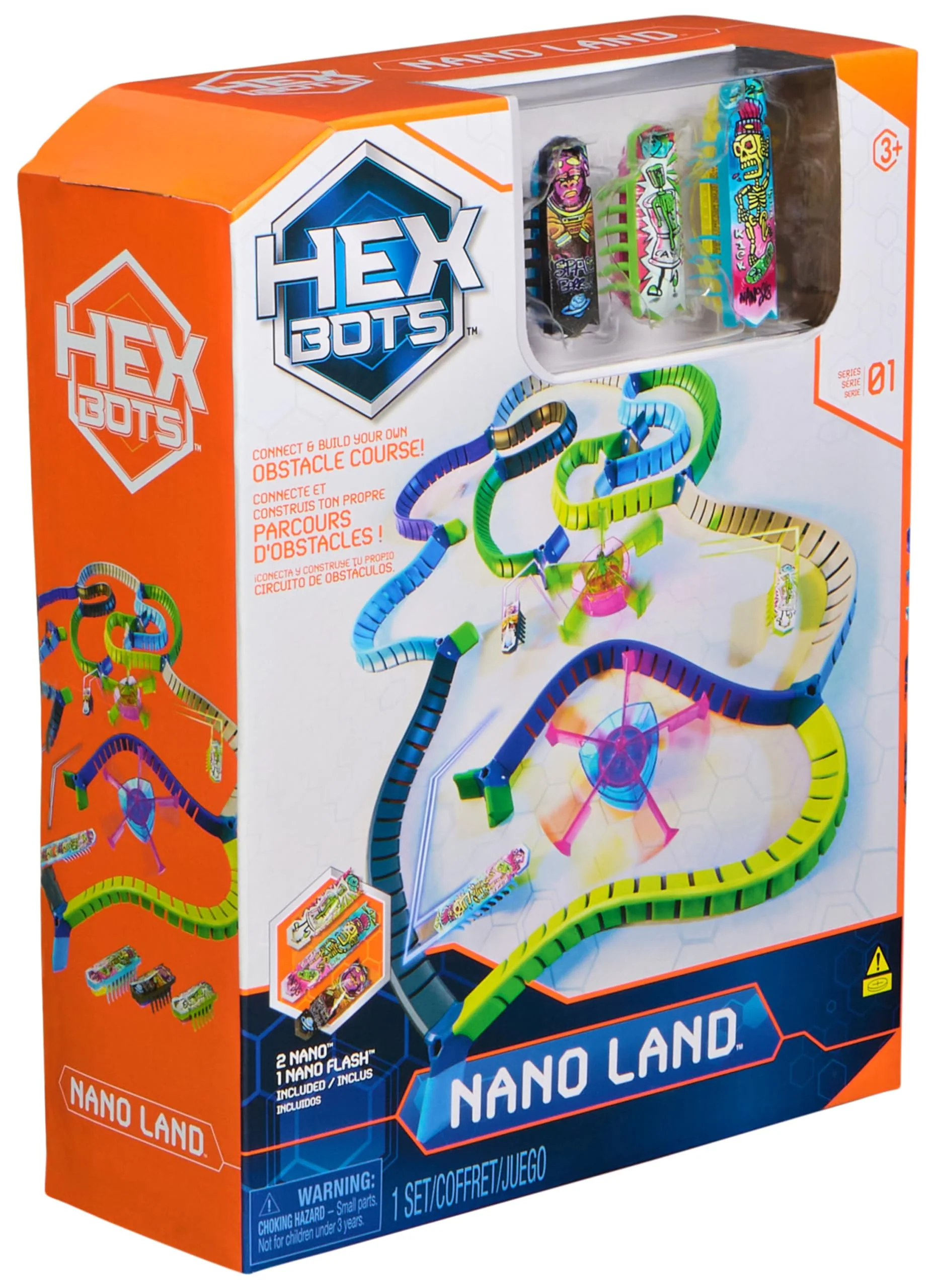 Hex Bots NanoLand Spielset mit 36 Bauteilen, 2 Karussellen, 2 Nano Bots und einem superschnellen Nano Flash. Ab 3 Jahren - Image 2