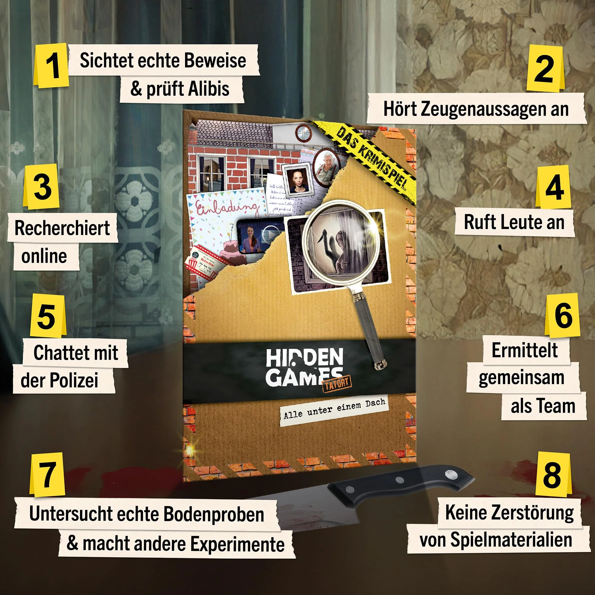 Hidden Games Tatort – Alle unter einem Dach – Fallakte – Mordfall lösen Spiel – spannendes Detektivspiel – Krimigames – Krimispiel – Krimispiele für zu Hause - Image 8