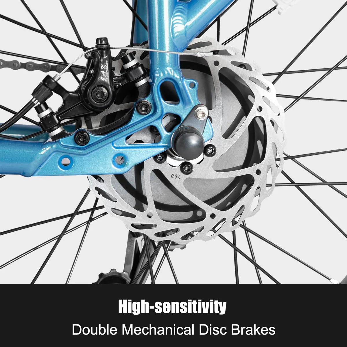 HILAND 20 Zoll Fat Tire Cargo E-Bike für Erwachsene, Leichter Aluminiumrahmen Elektrofahrrad, Shimano 7 Gänge mit Federgabel Ebike Blau - Image 3
