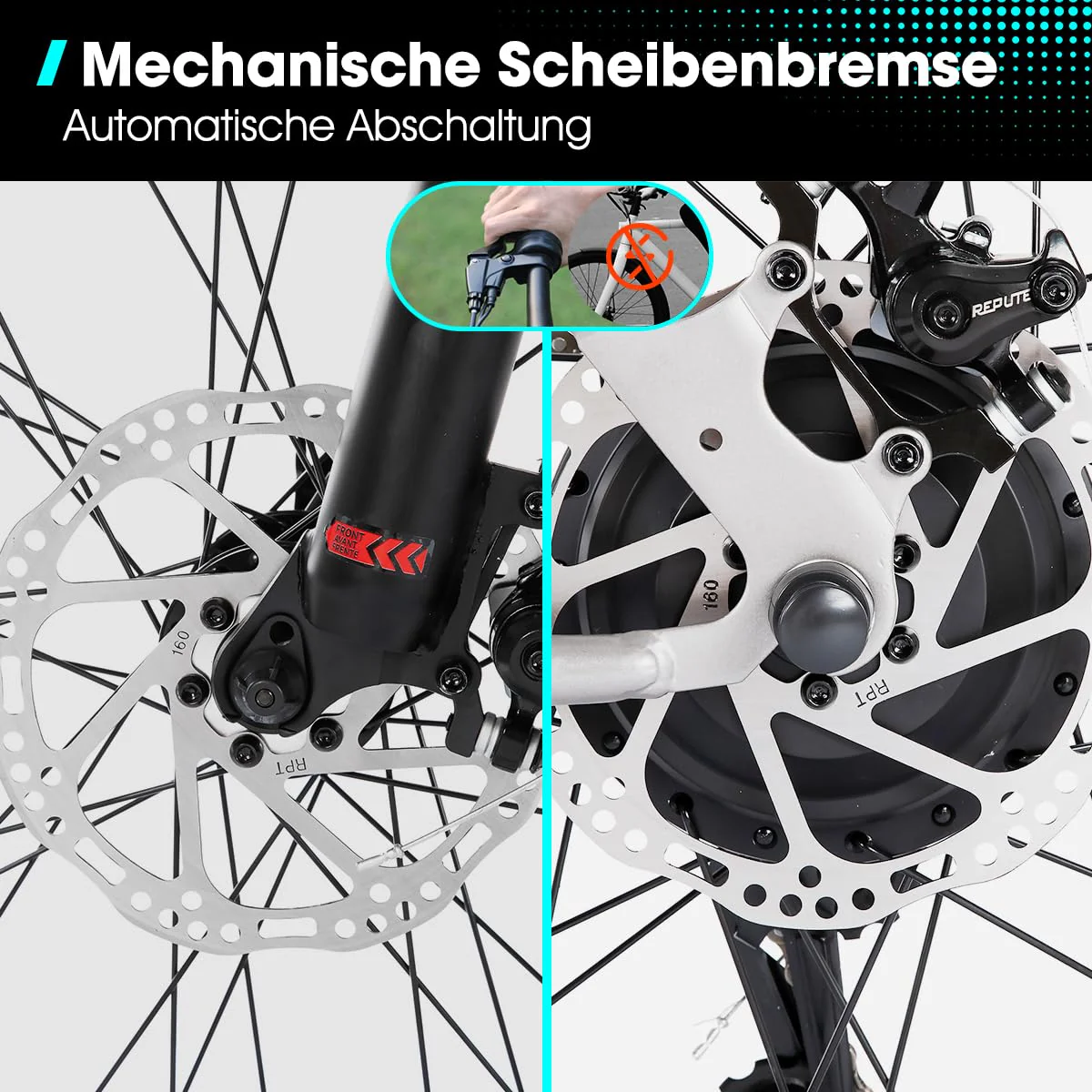 Hiland 26 Zoll Elektrofahrrad, 7 Gang 250W Motor E-Bike für Männer Frauen, Herren und Damen Elektro-Mountainbike mit Scheibenbremsen, 36V 7.8Ah Akku E-MTB, Weiß - Image 3