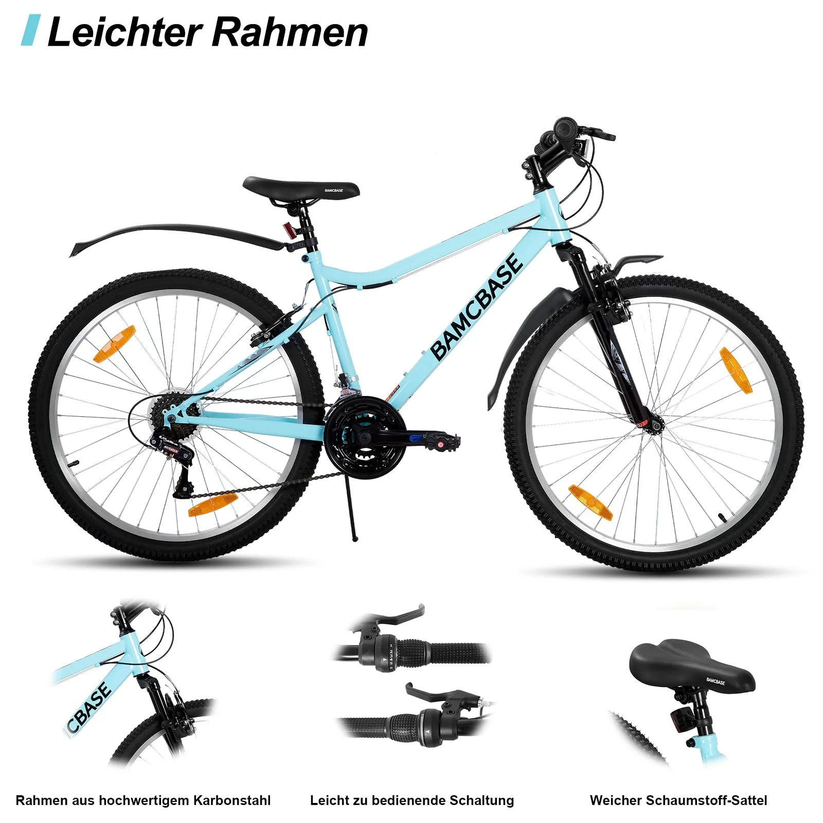 HILAND 26 Zoll Mountainbike für Frauen, 18-Gang Schaltung, Damen Mountainbike mit V-Bremsen, Robustes MTB für Frauen, Grün - Image 6