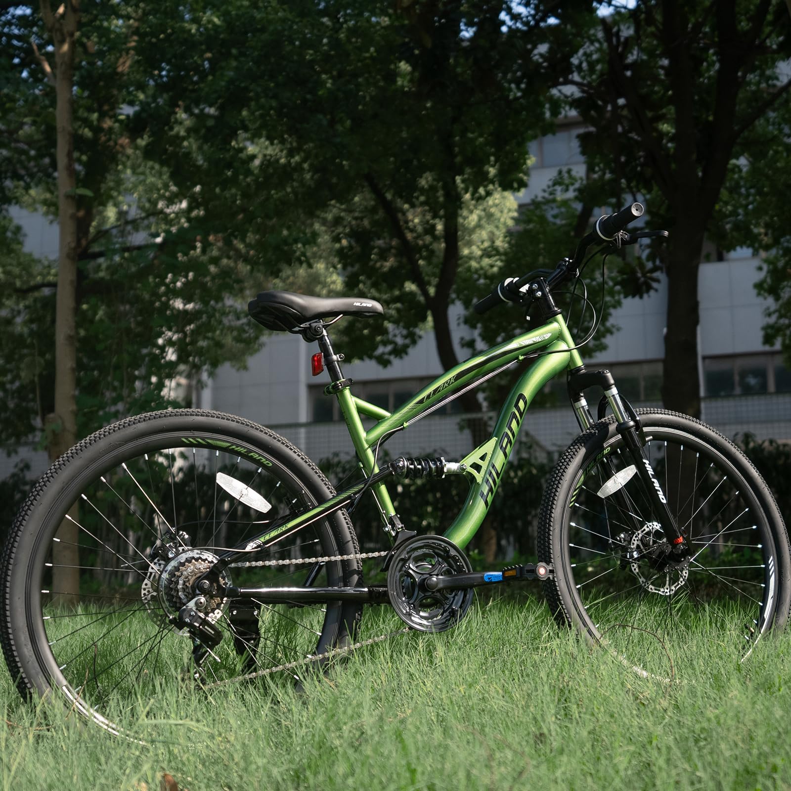 Hiland 26 Zoll Vollfederung Herren Mountainbike, 21 Gang, Mountainbike für Männer Frauen, Doppelscheibenbremse Fahrrad für Männer Frauen Erwachsene Fahrrad Grün - Image 6