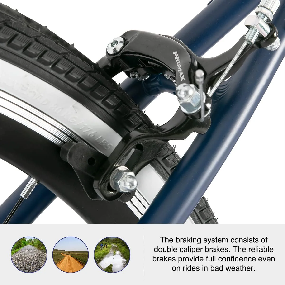 Hiland 28 Zoll 700C Trekking Bike Cityrad Damenrad 7 Gang Tiefem Durchstieg Hybrid Fahrrad Pendlerfahrrad für Frauen blau - Image 3