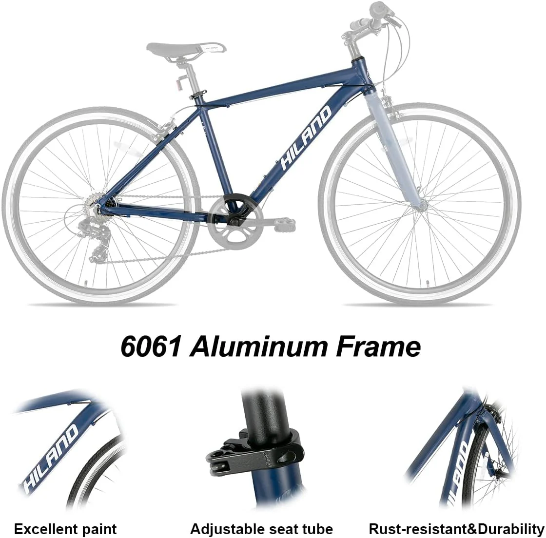 Hiland 28 Zoll 700C Trekking Bike Cityrad Damenrad 7 Gang Tiefem Durchstieg Hybrid Fahrrad Pendlerfahrrad für Frauen blau - Image 5