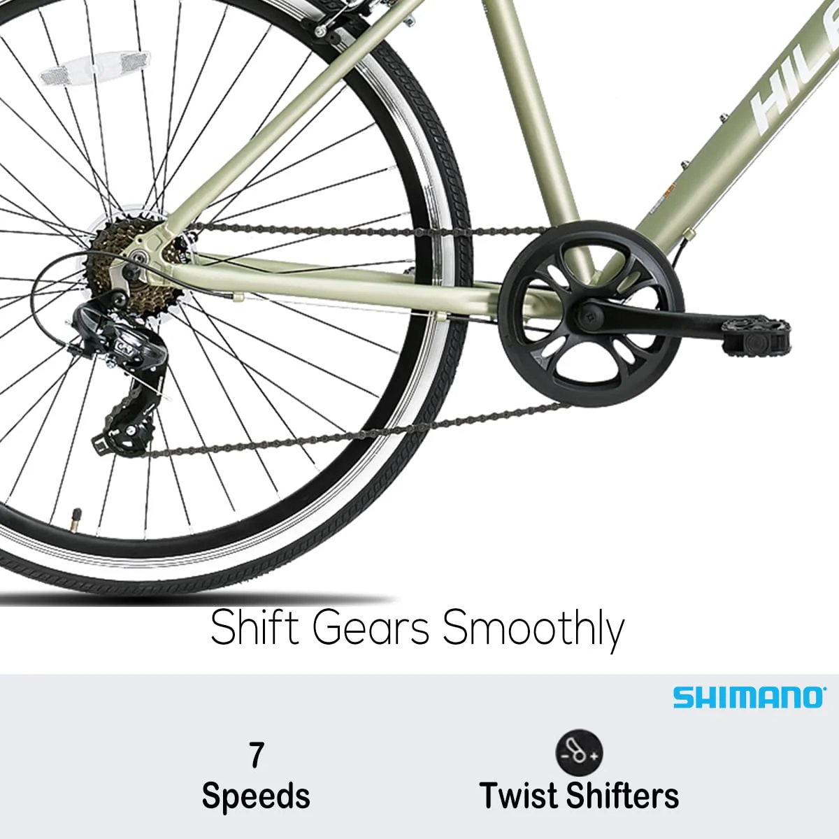 Hiland 28 Zoll 700C Trekking Bike Cityrad Damenrad 7 Gang Tiefem Durchstieg Hybrid Fahrrad Pendlerfahrrad für Frauen grün - Image 10