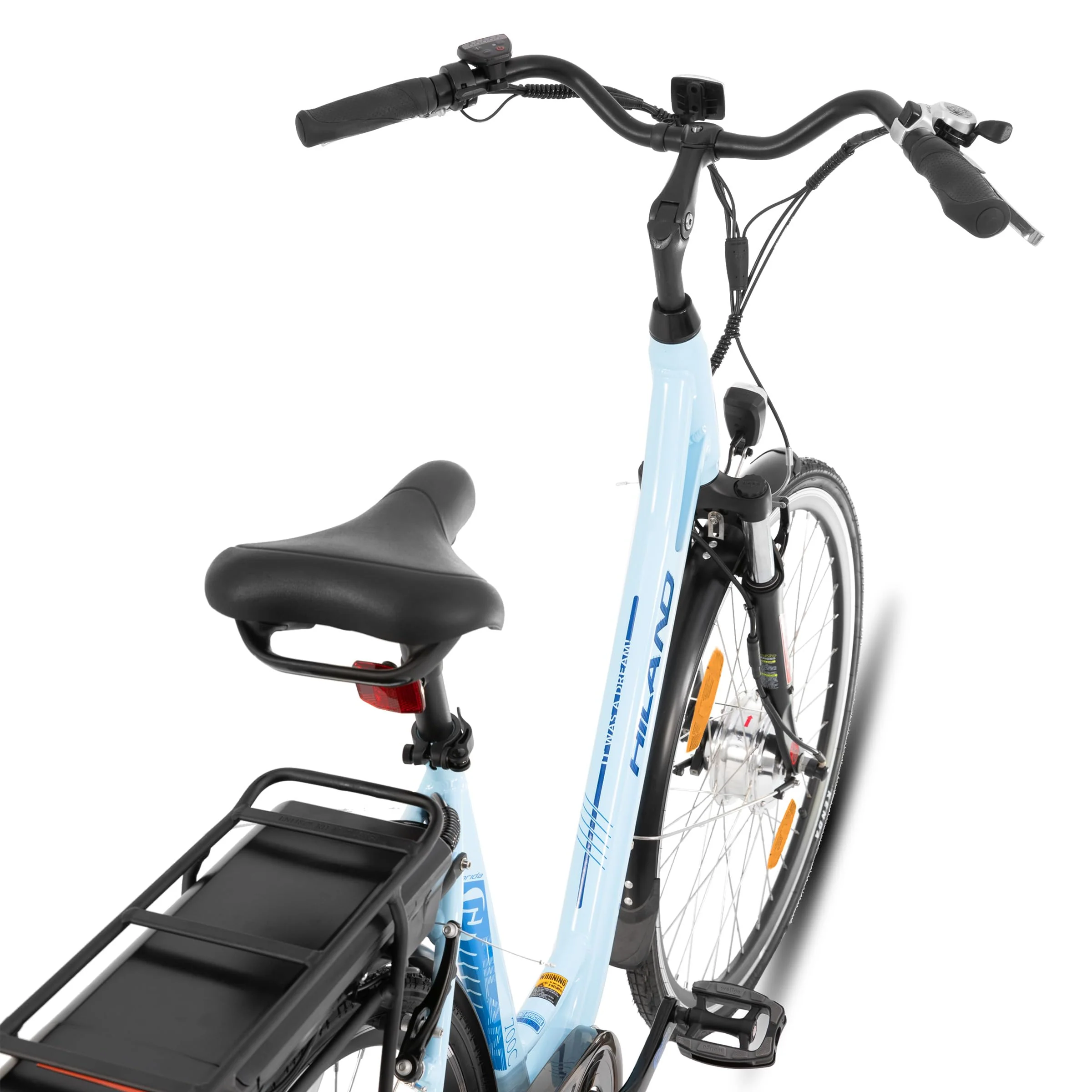 Hiland 28 Zoll Elektrofahrrad für Männer und Frauen, 250W City Pendler Elektrofahrrad, E City Bike für Erwachsene, Weiß - Image 8