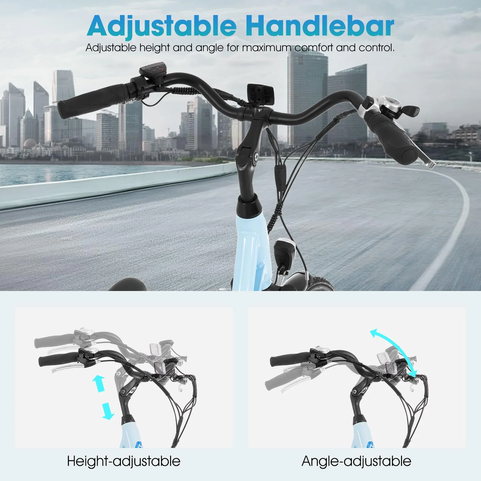 Hiland 28 Zoll Elektrofahrrad für Männer und Frauen, 250W City Pendler Elektrofahrrad, E City Bike für Erwachsene, Weiß - Image 9