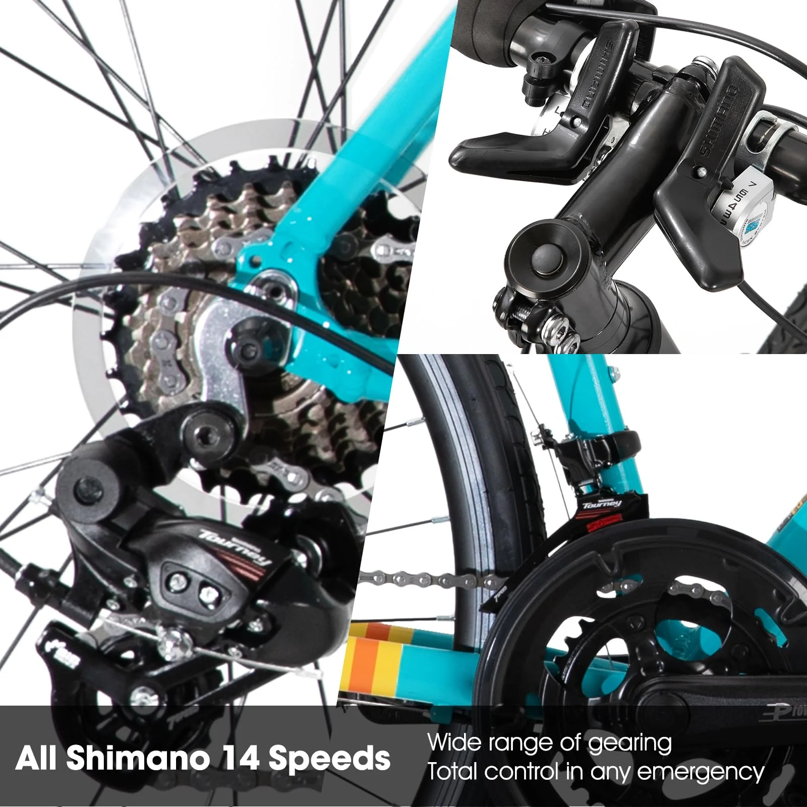 Hiland 28 Zoll Rennrad 14 Gang, Aluminium Rahmen 700c Rennrad, 530mm Rahmen City Pendler Fahrrad für Männer Frauen Grün - Image 5