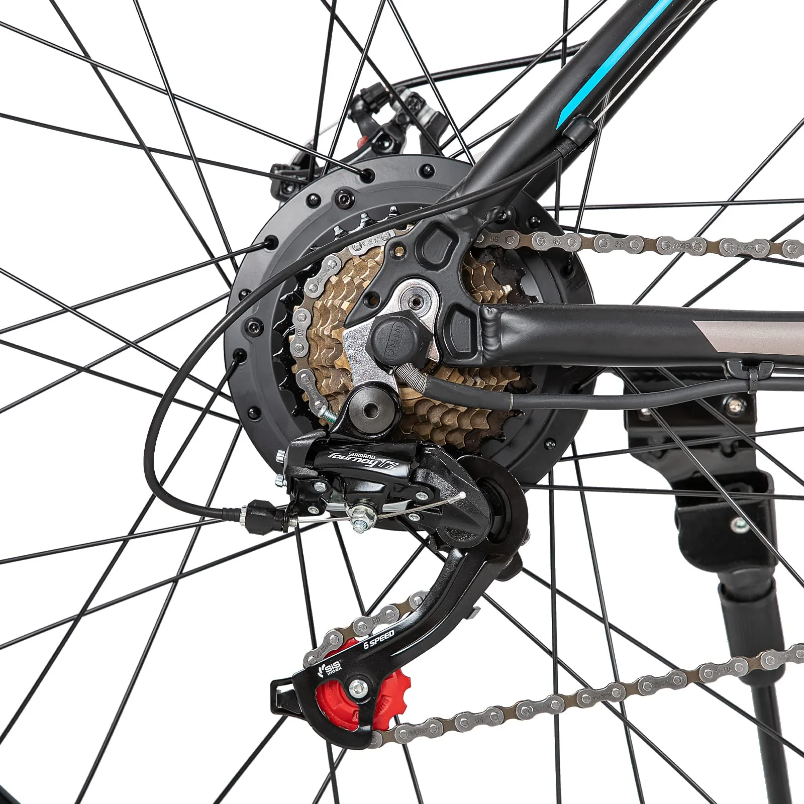 Hiland 29 Zoll Elektrofahrrad, 21 Gang Aluminium Elektro-Mountainbike, 250 Watt Scheibenbremse Elektrofahrrad für Erwachsene, Unisex mit 36V 10.4Ah Akku schwarz - Image 7