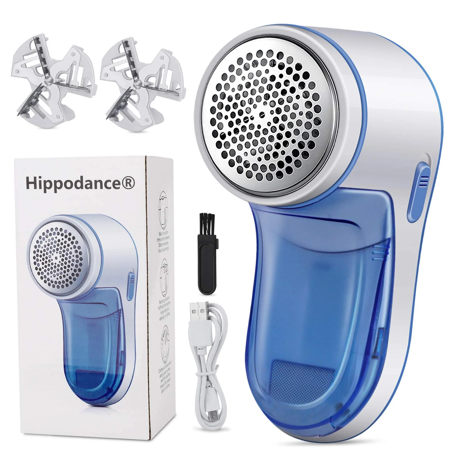 Hippodance Fusselrasierer Elektrisch,Fabric Shaver, Fusselentferner für Pullover und Wolle mit USB Kable Austauschbare Klinge,für Pullover und Wolle(Blau) - Image 7