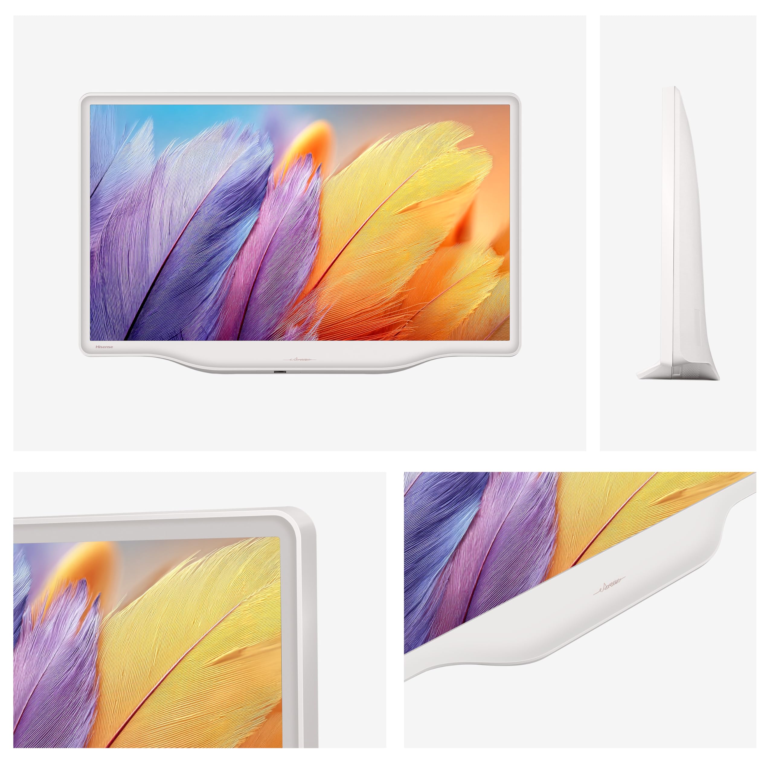 Hisense 32S5Q Deco TV, 80cm (32 Zoll), FHD QLED, HDR10, Dolby Atmos, QLED Colour, 60Hz, DVB-T2+C+S2 Tuner, WiFi, HDMI, Gallerie Mode, Kunst-Inspiriertes Design, Rauschreduzierung, DTS Virtual: X - Image 3