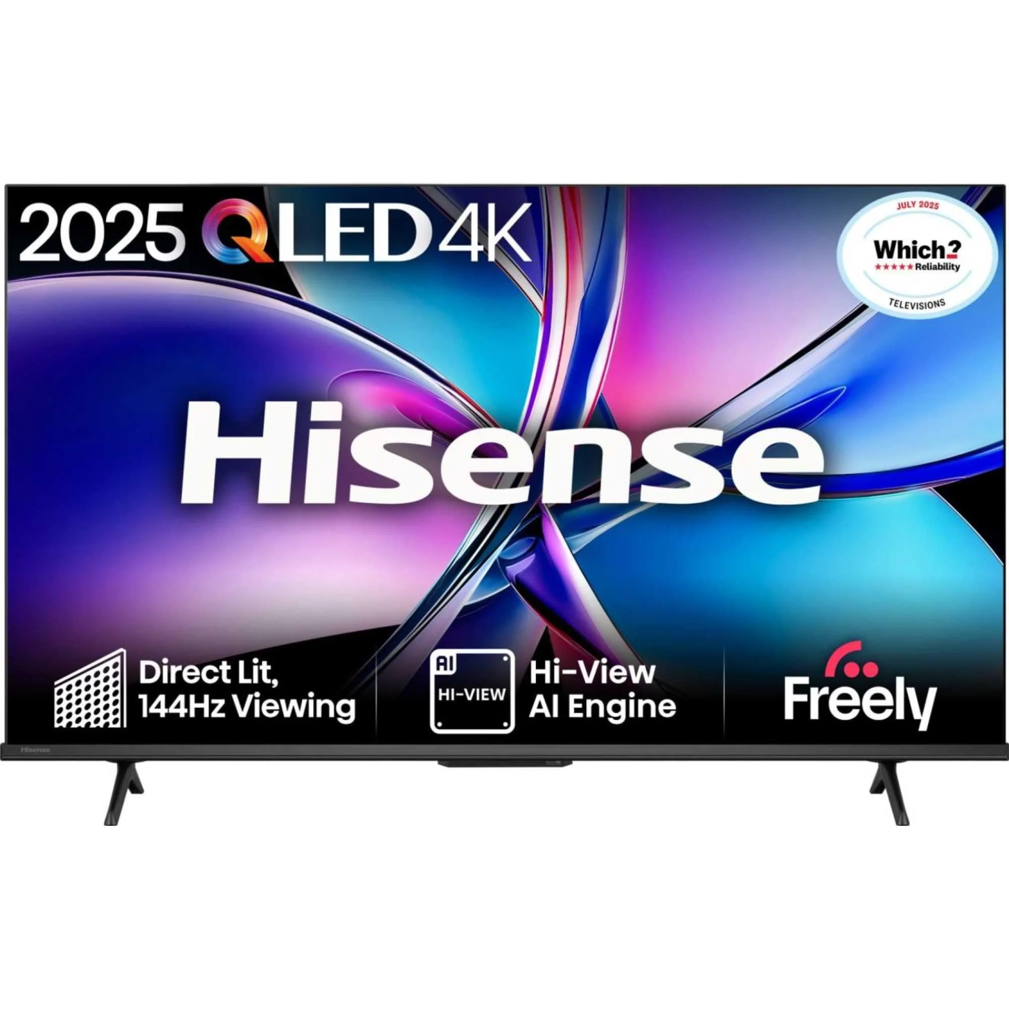 Hisense 43E78QTUK PRO 144Hz QLED Smart AI TV - Hi-View AI Engine, 144Hz Game Mode PRO, Dolby Atmos, Quantum Dot Color with Freely, Disney +, YouTube, Netflix