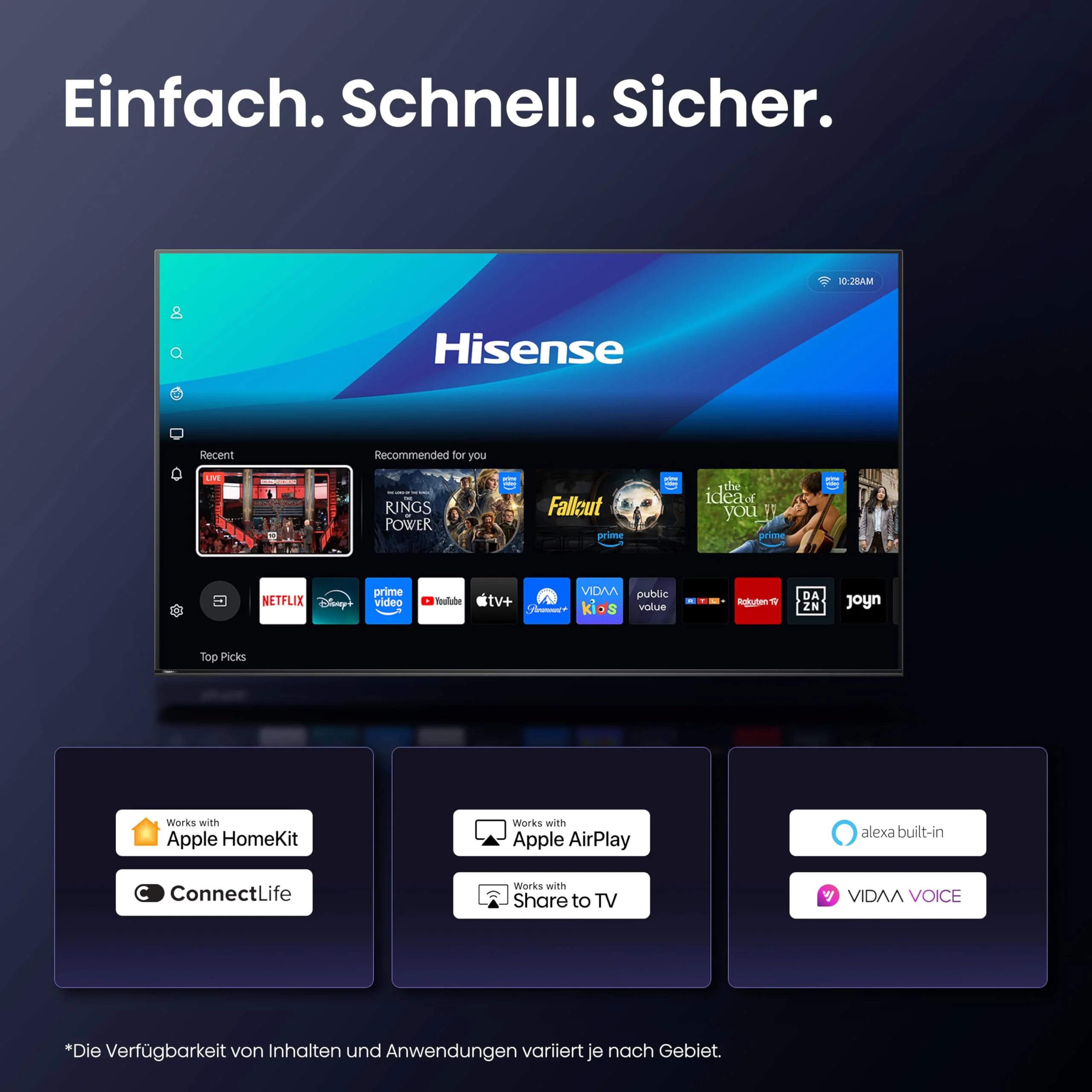 Hisense 50E7Q Fehrnseher, 50 Zoll, 4K QLED, Smart TV, Game Mode Plus, Filmaker Mode, Dolby Vision Atmos, HDR10, HLG, HDR Immersive, AI 4K Upscaler, Dolby MS12, DTS X, Sprachsteuerung [2025] - Image 10