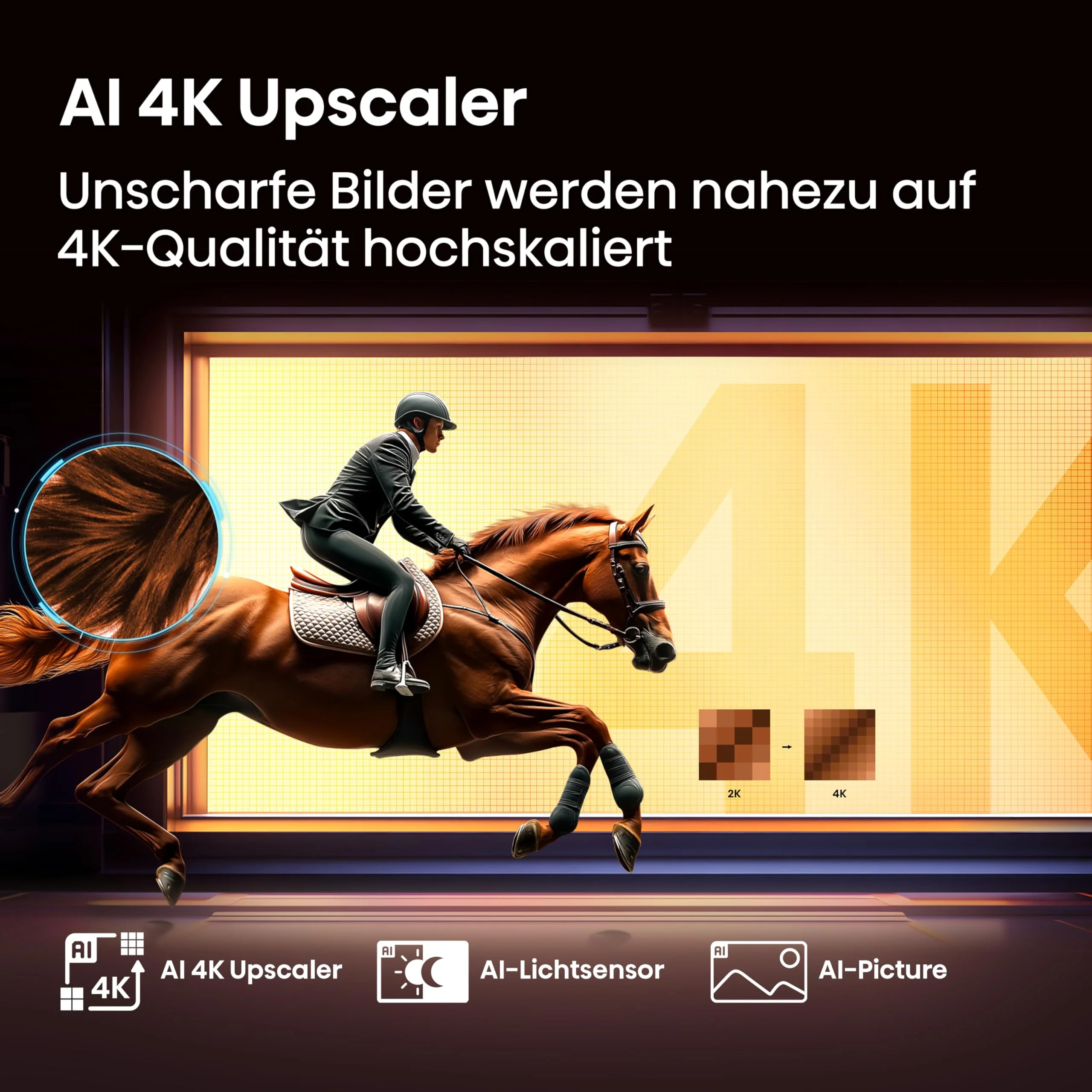 Hisense 50E7Q Fehrnseher, 50 Zoll, 4K QLED, Smart TV, Game Mode Plus, Filmaker Mode, Dolby Vision Atmos, HDR10, HLG, HDR Immersive, AI 4K Upscaler, Dolby MS12, DTS X, Sprachsteuerung [2025] - Image 2