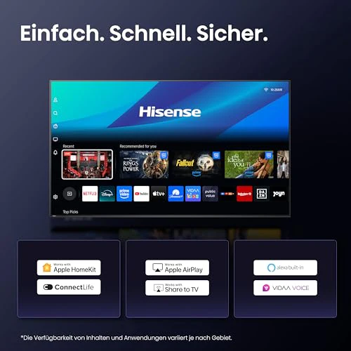 Hisense 55A85Q 139cm (55 Zoll) Fernseher, 4K UHD OLED Smart TV,120Hz, HDMI 2.1, Game Mode Pro, AMD FreeSync Premium, Dolby Vision IQ & Atmos, Bluetooth, Alexa Built-in, Schwarz, [2025] - Image 5