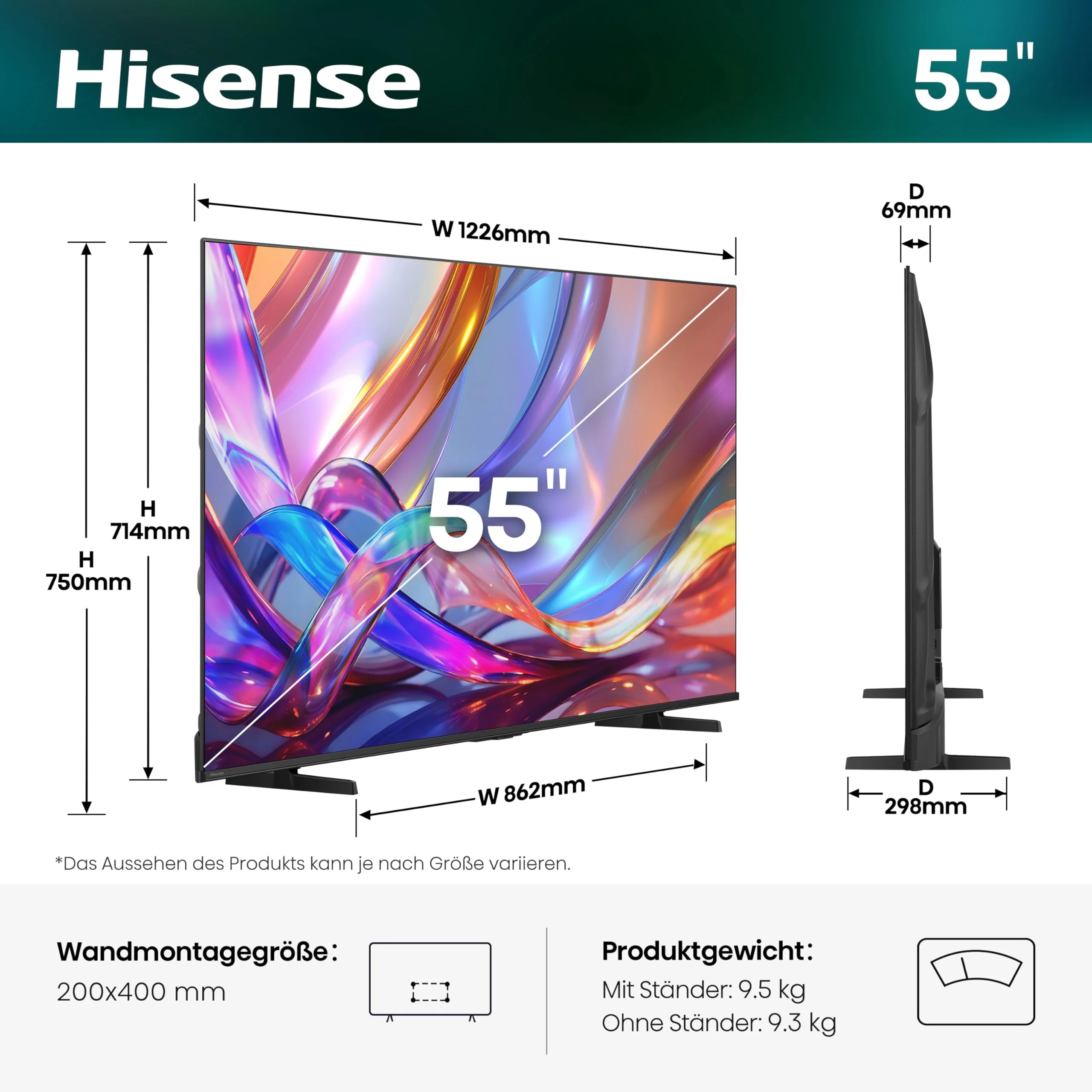Hisense 55E7DS Fernseher 55 Zoll, 4K UHD QLED, Smart TV, Hi-View AI Engine, 60Hz Game Mode Plus, Dolby Vision IQ, HI-QLED Colour, Filmmaker Mode, AI Smooth Motion, Airplay, Sprachsteuerung[2026] - Image 16