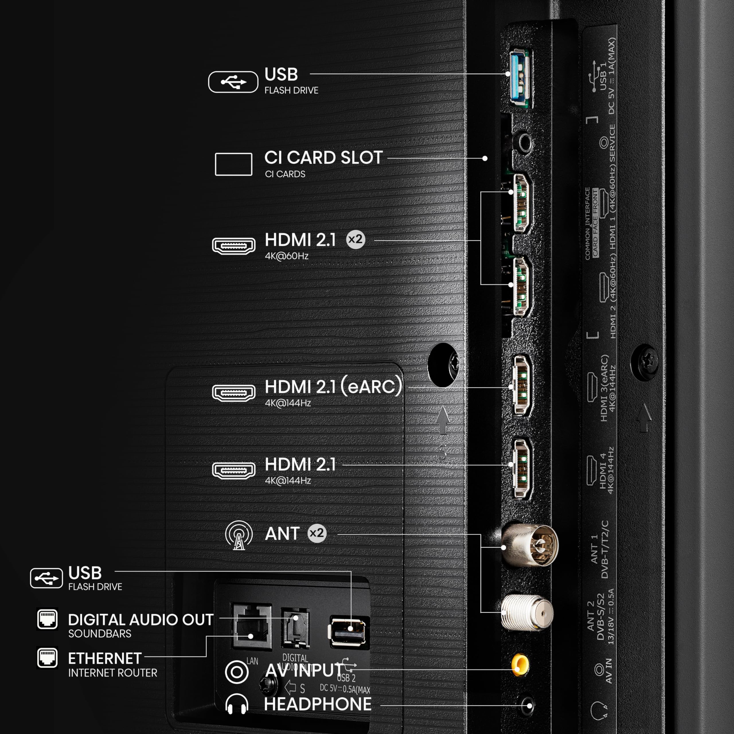 Hisense 65E7NQ Pro 164 cm (65 Zoll) Fernseher, 4K UHD, QLED, Smart TV, Total HDR, Dolby Vision IQ Atmos, 144Hz (VRR), HDMI 2.1, Game Mode PRO, Triple Tuner, Alexa Built-In, Dunkelgrau, [2024] - Image 14