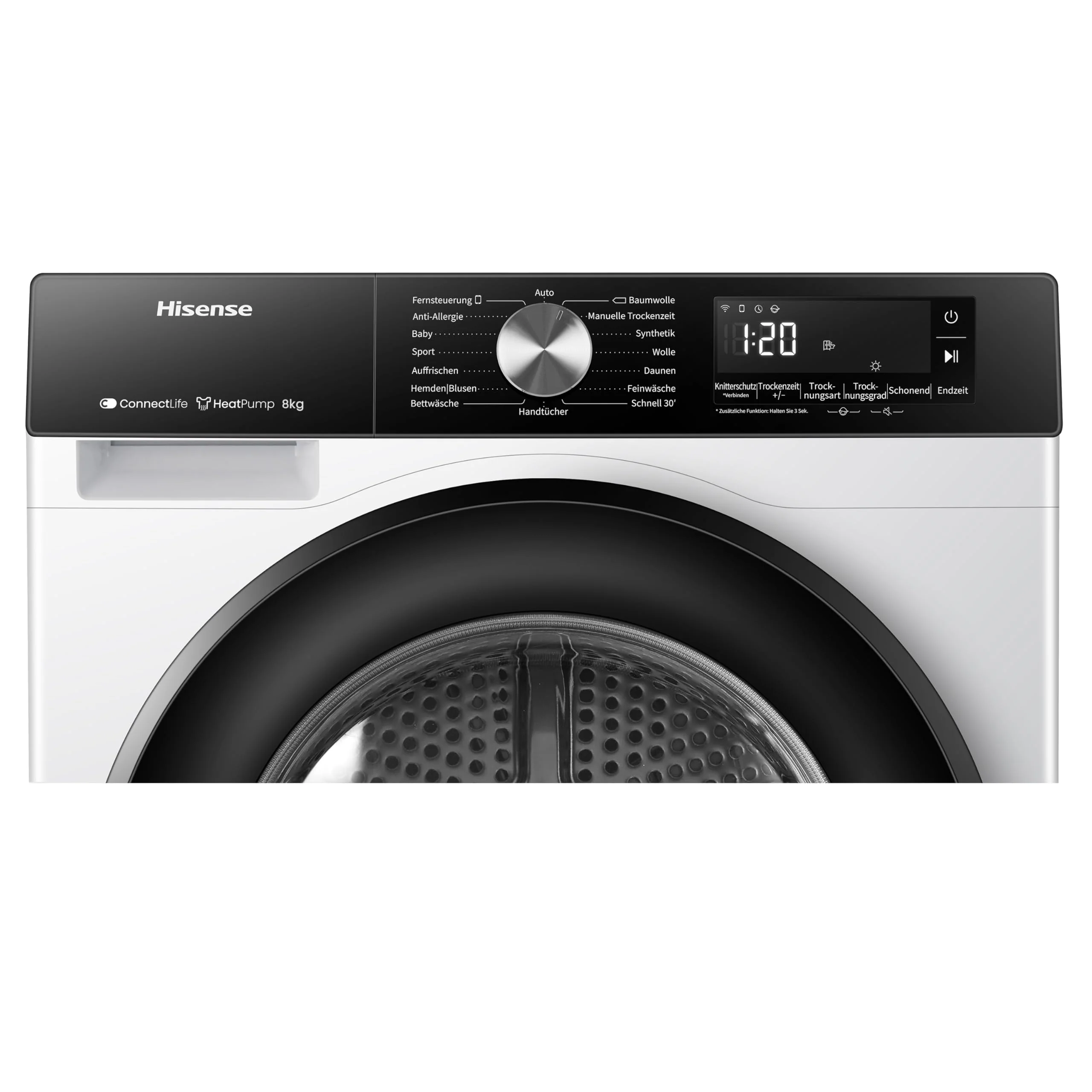 Hisense DH3S802BW3, 8KG, Kondensation mit Wärmepumpe, 16 Programme, ConnectLife, TwinAir, Weiß, Energieeffizienzklasse C - Image 4