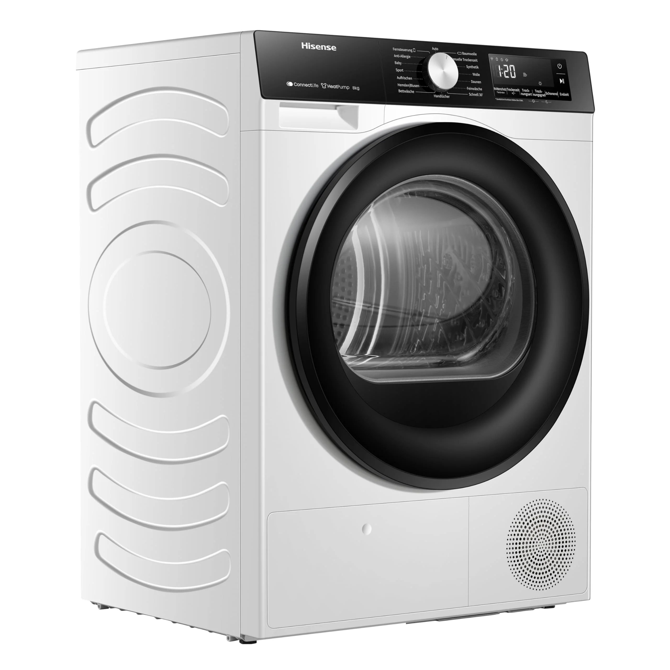 Hisense DH3S802BW3, 8KG, Kondensation mit Wärmepumpe, 16 Programme, ConnectLife, TwinAir, Weiß, Energieeffizienzklasse C - Image 7