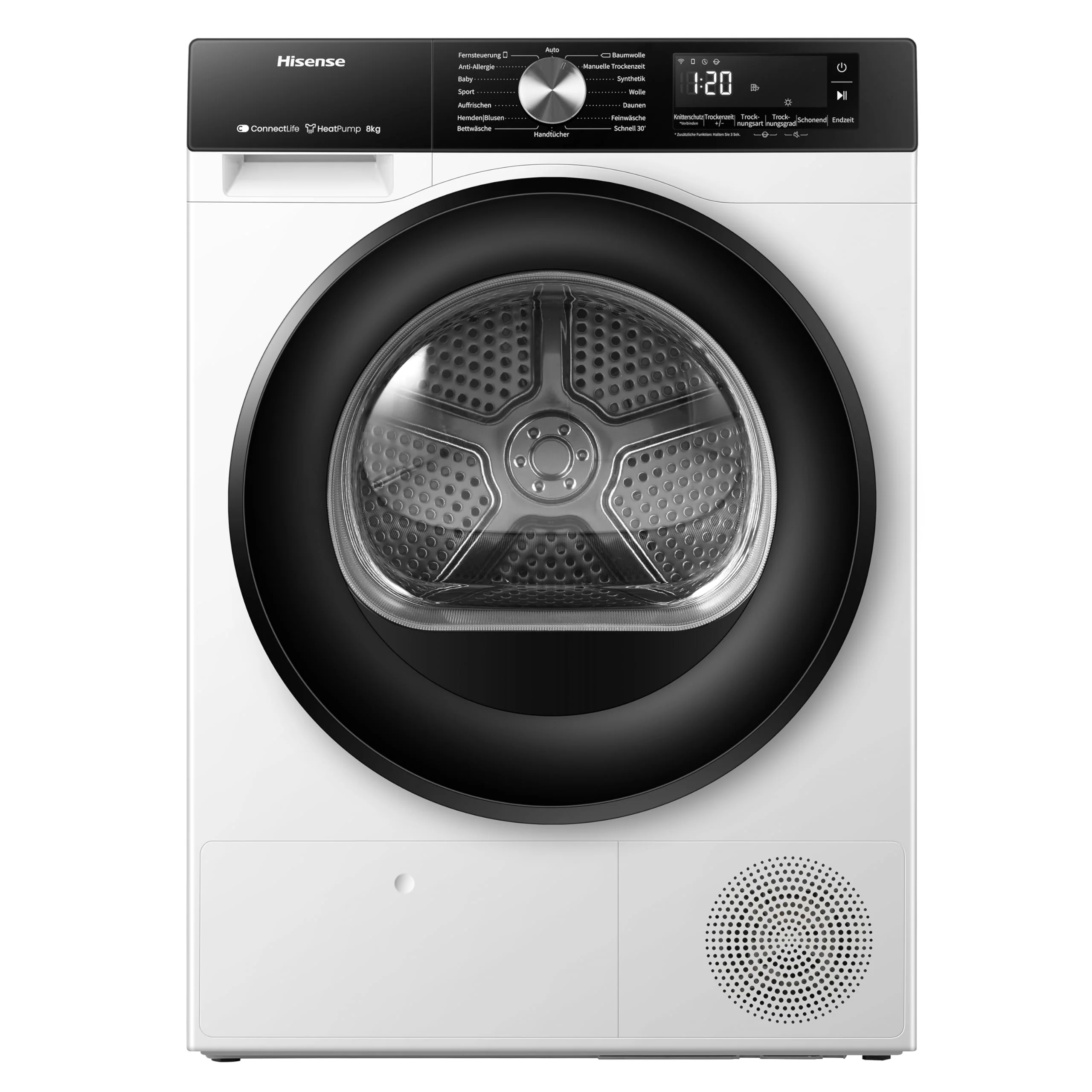 Hisense DH3S802BW3, 8KG, Kondensation mit Wärmepumpe, 16 Programme, ConnectLife, TwinAir, Weiß, Energieeffizienzklasse C - Image 8