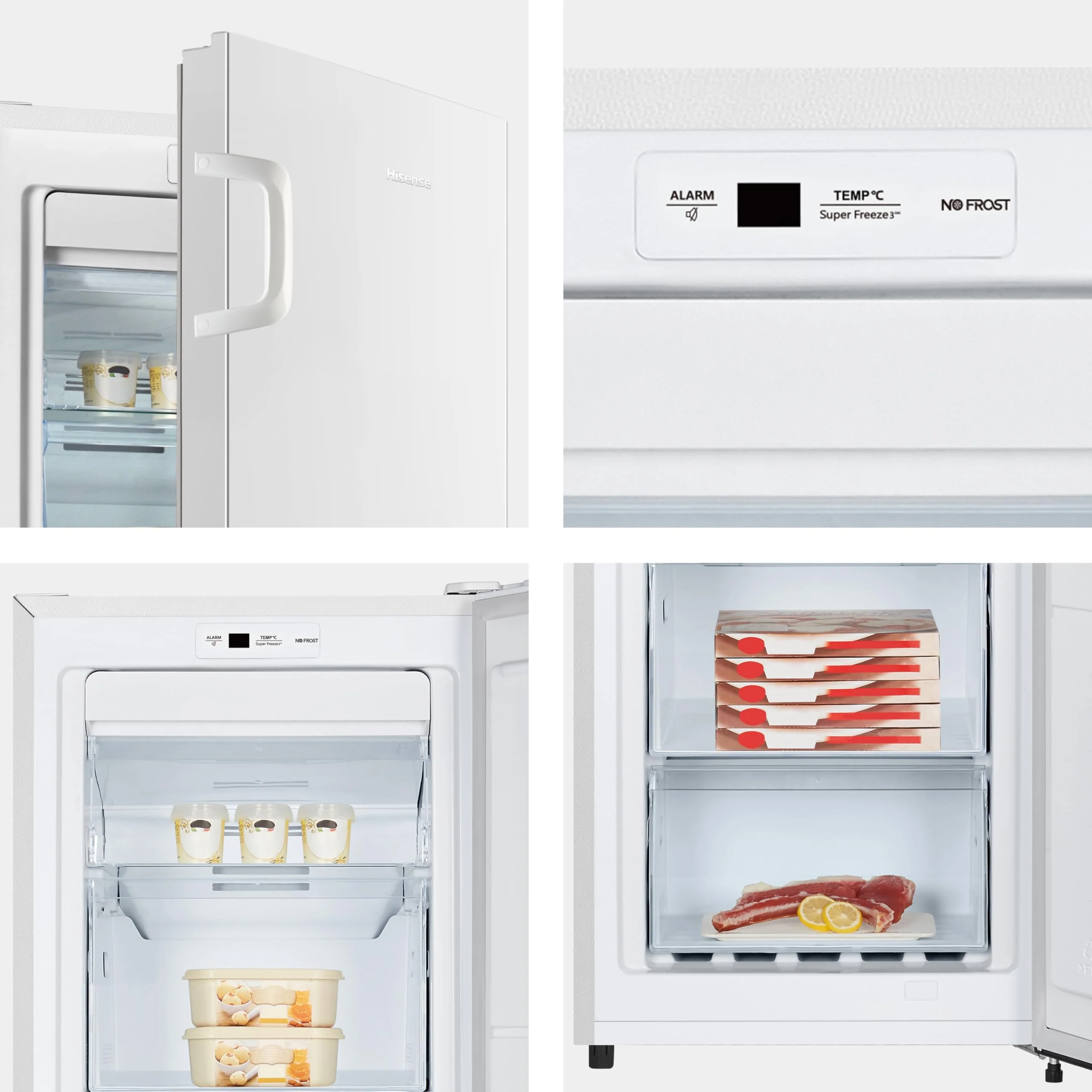 Hisense FV191N4AW2 Gefrierschrank/ TotalNoFrost/ SuperFreeze/ Türalarm/ Multiflow 360°/ BigBox/ 143,4 cm/ Gefrierteil 147 l/ 41 dB/ 205 kWh/Weiß - Image 3